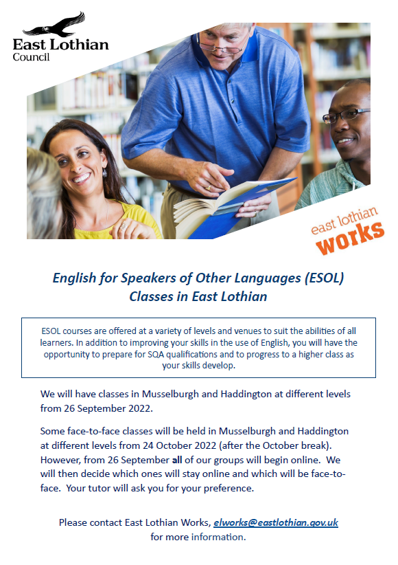 English for Speakers of Other Languages (ESOL) - New Classes