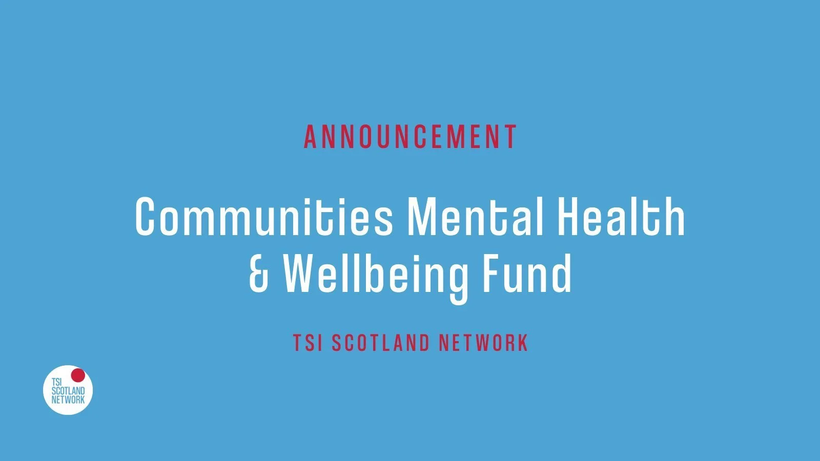 Communities Mental Health and Wellbeing Funding announcement 
