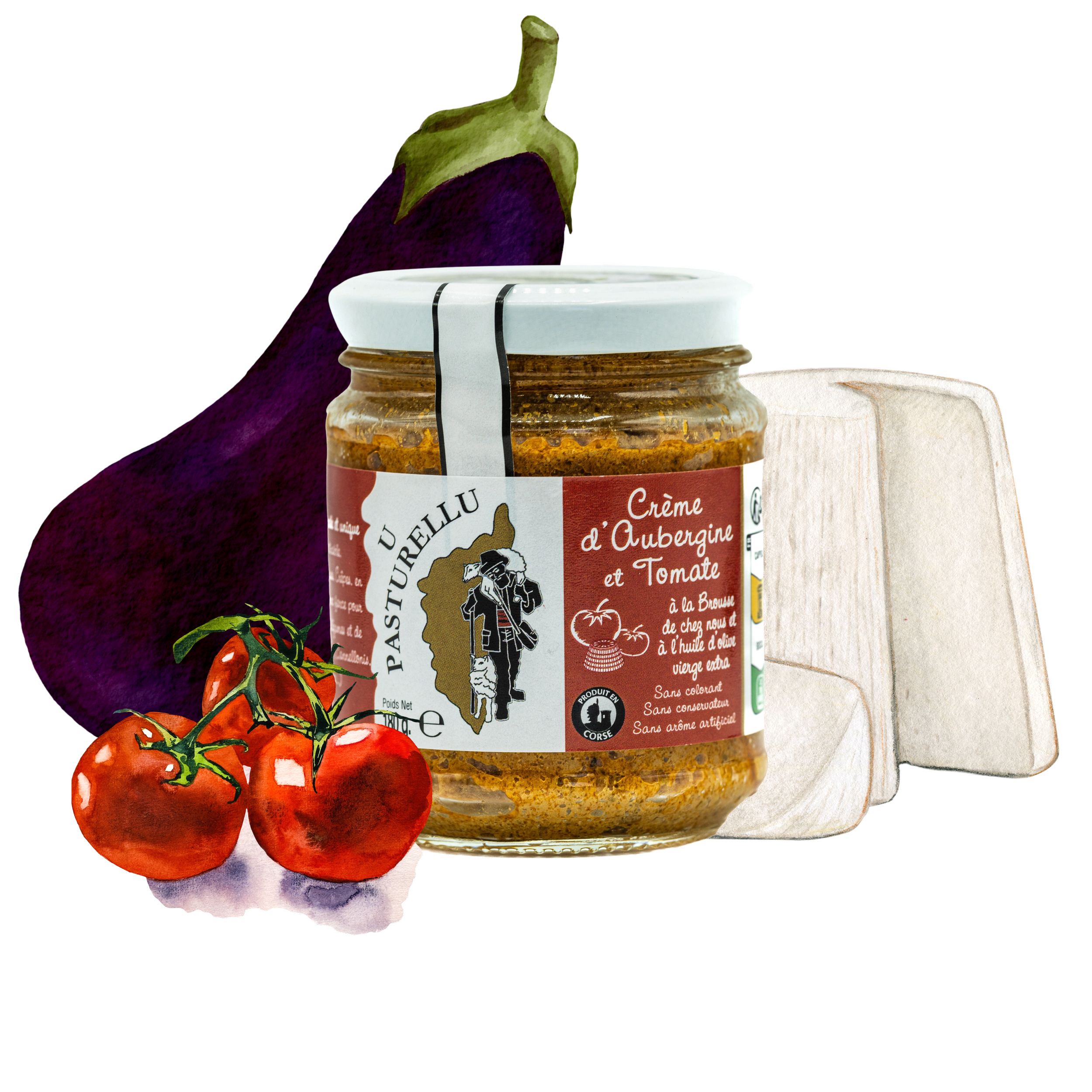 Crème d'aubergine & tomate à la brousse