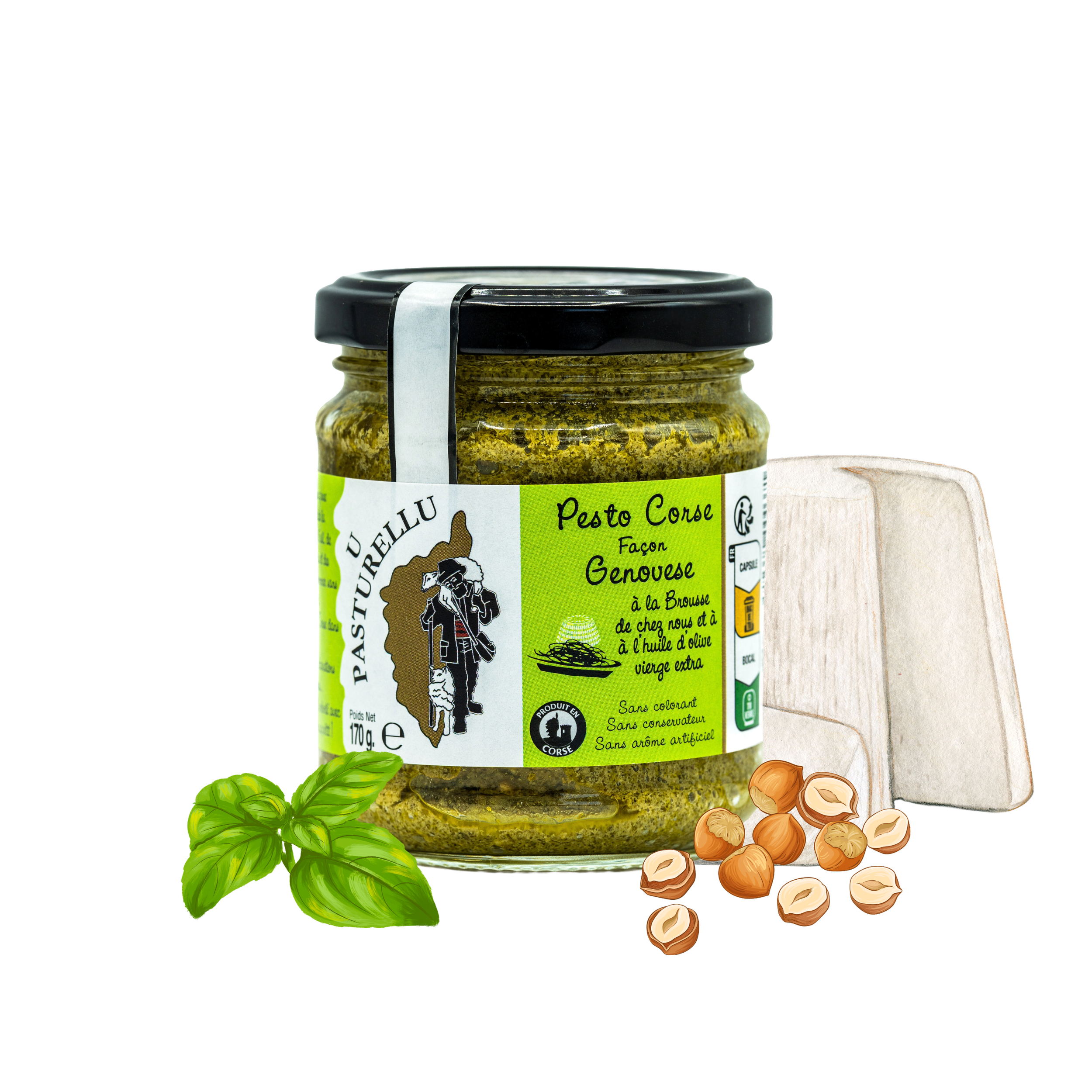 Pesto Corse façon Genovese à la brousse et aux noisettes