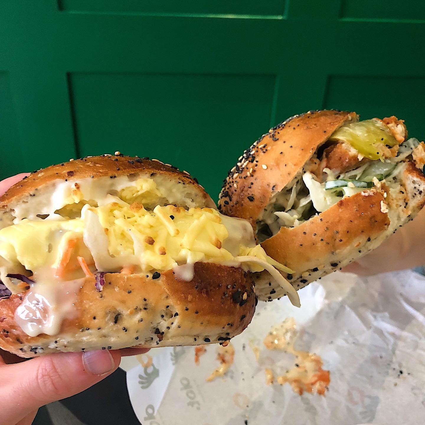 Always have to visit @dotbagels whenever I make my way back up to Newcastle. One vegan North East Parmo and one NFC (more ranch less buffalo pls) 🥯

Absolutely class, visit every time and that wont stop. Wasn&rsquo;t allowed the fish finger one beca