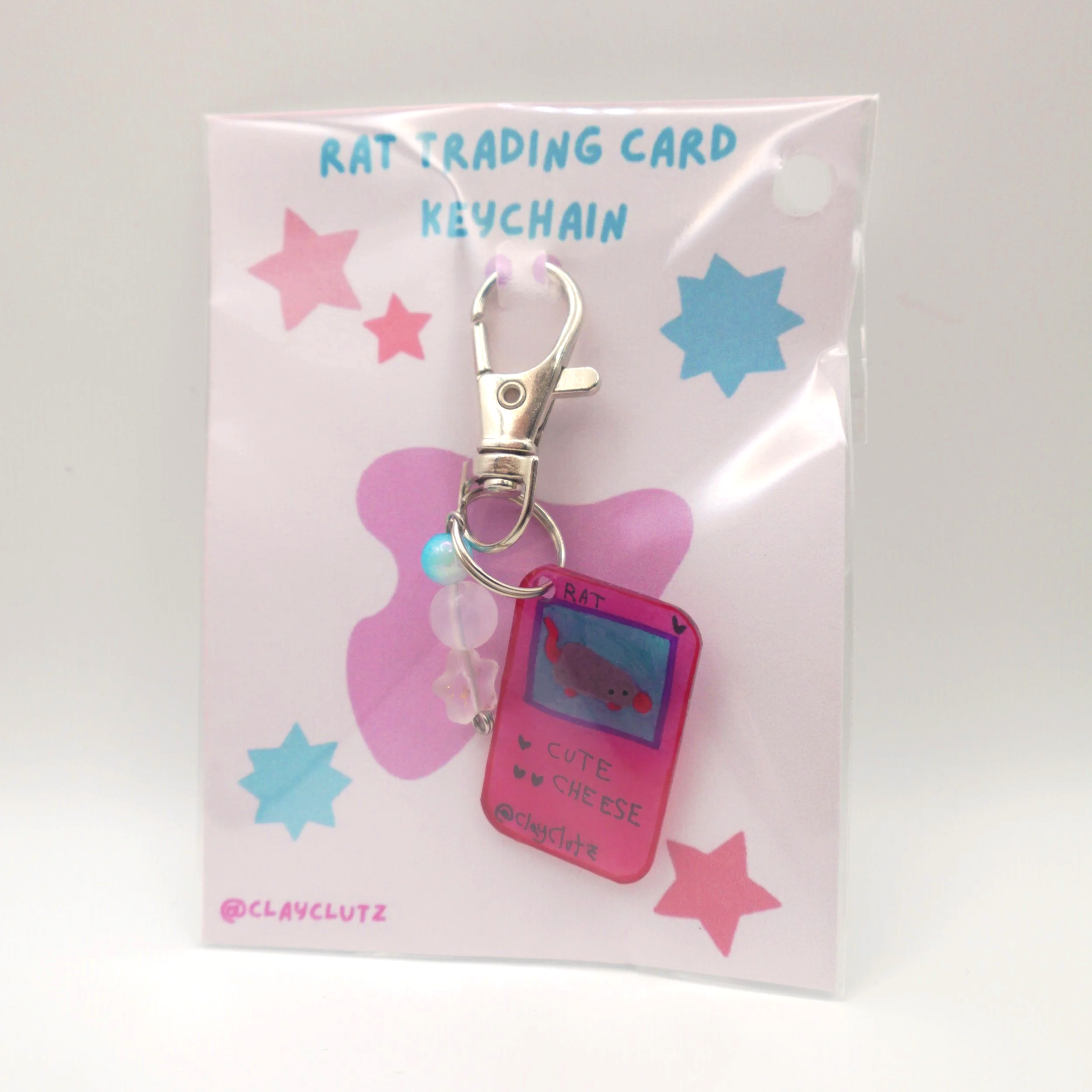 Rat Trading Card Keychain