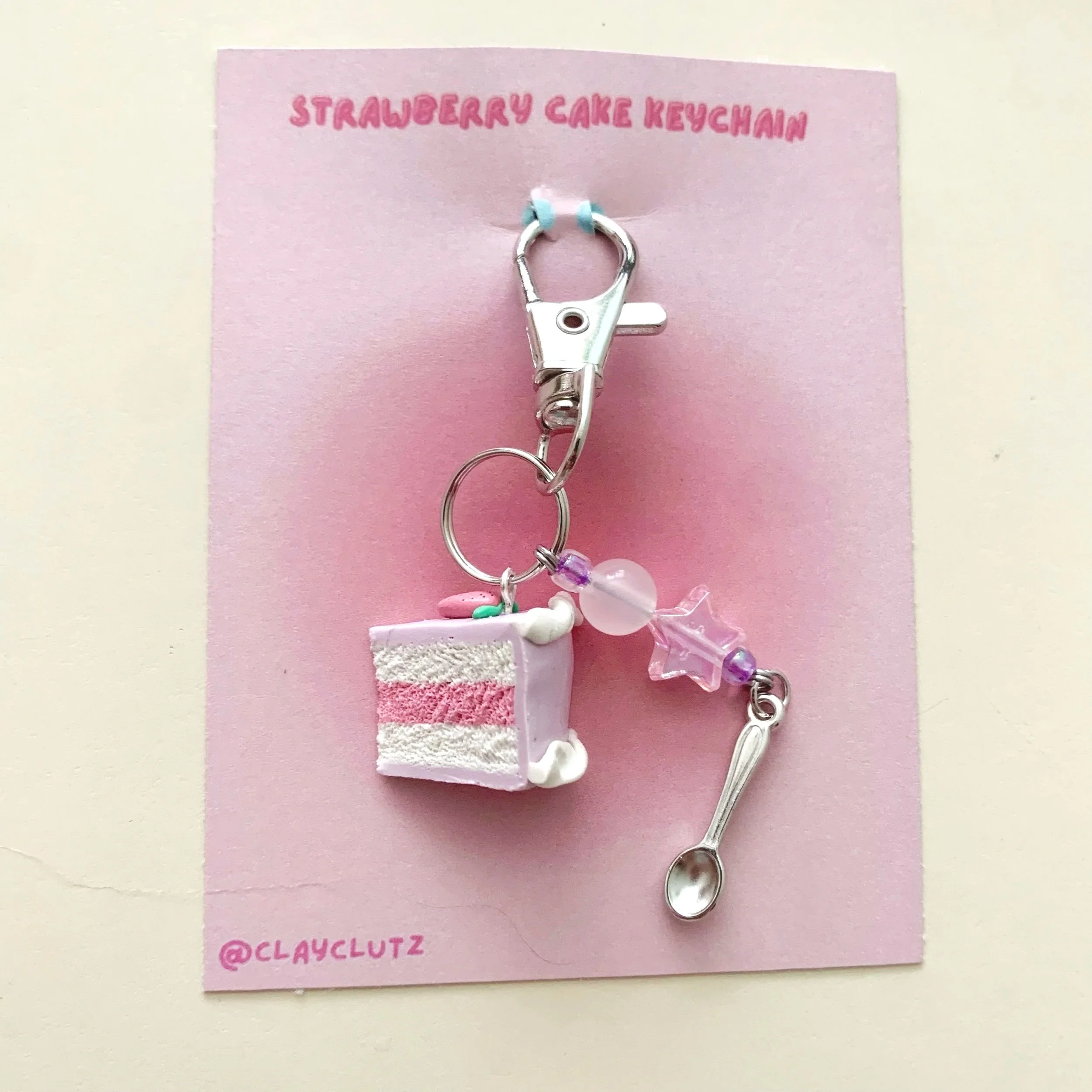 Strawberry Cake Keychain