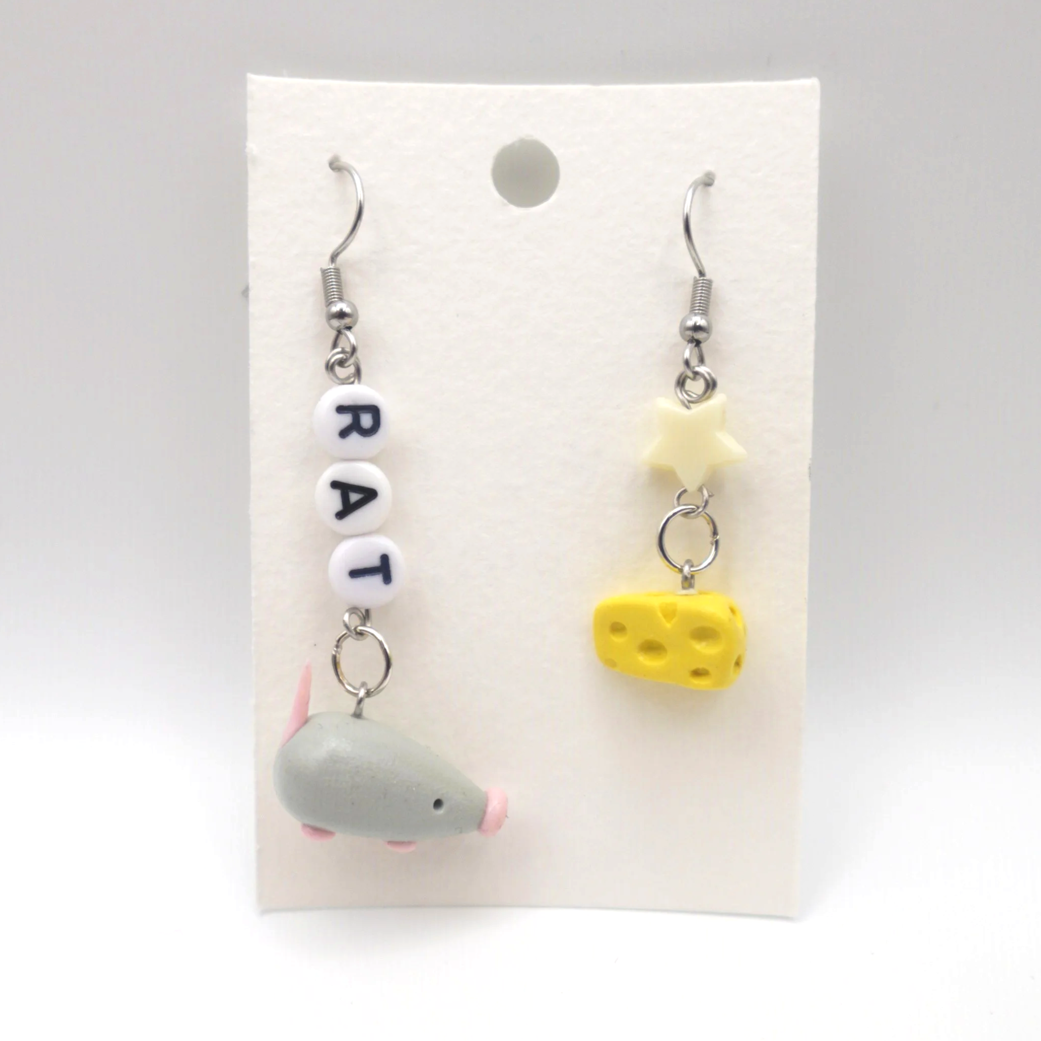 Rat and Cheese Earrings