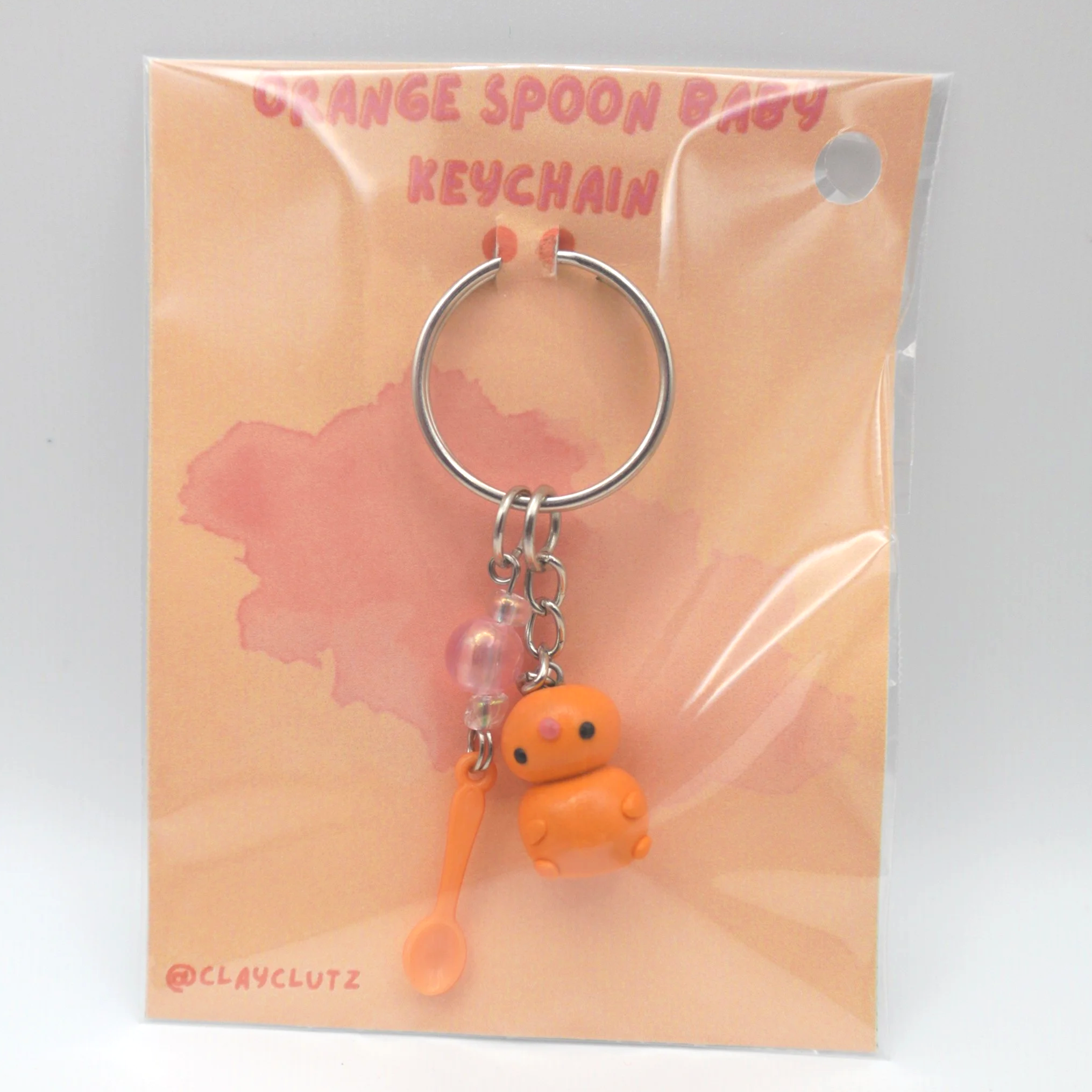 Orange Baby Spoon Keychain