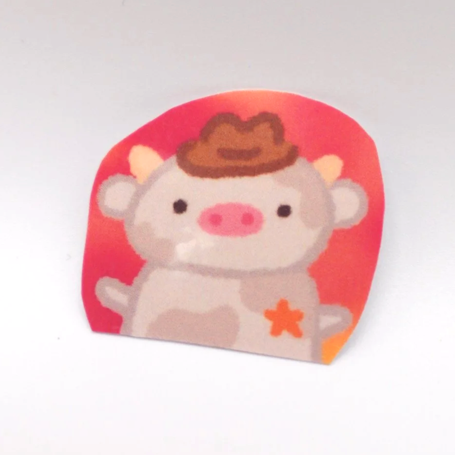 Mini Cowboy Cow Sticker