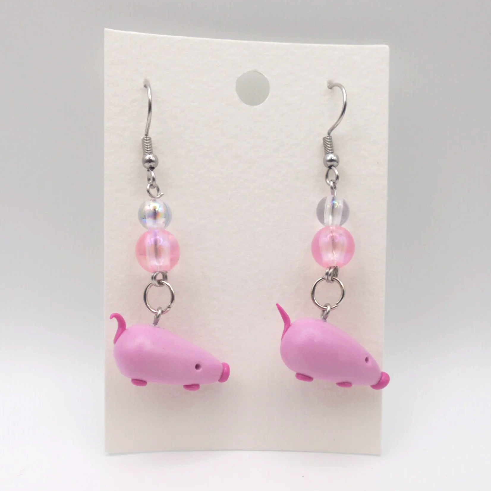 Pink Rat Earrings