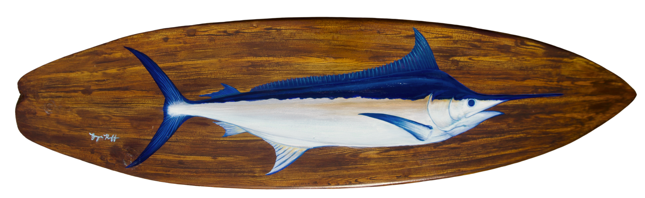 Original Blue Marlin Faux Teak Surfboard, No.1, 2026