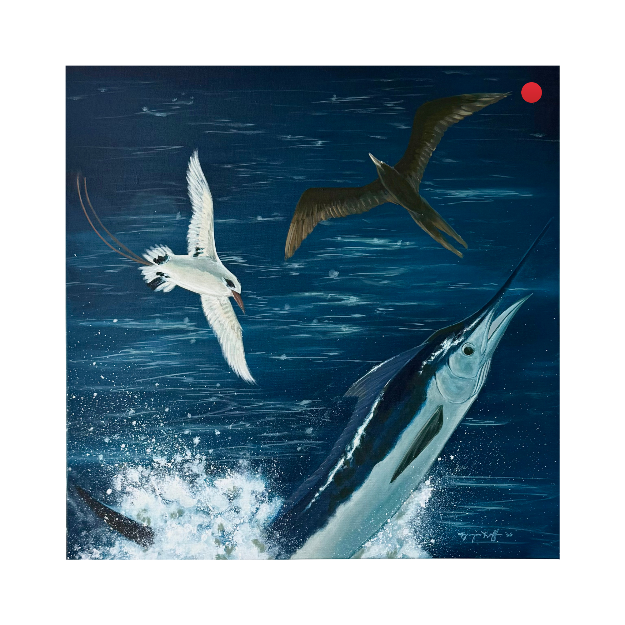 "Trio" 2026, acrylic on 24" x24" canvas. Commission