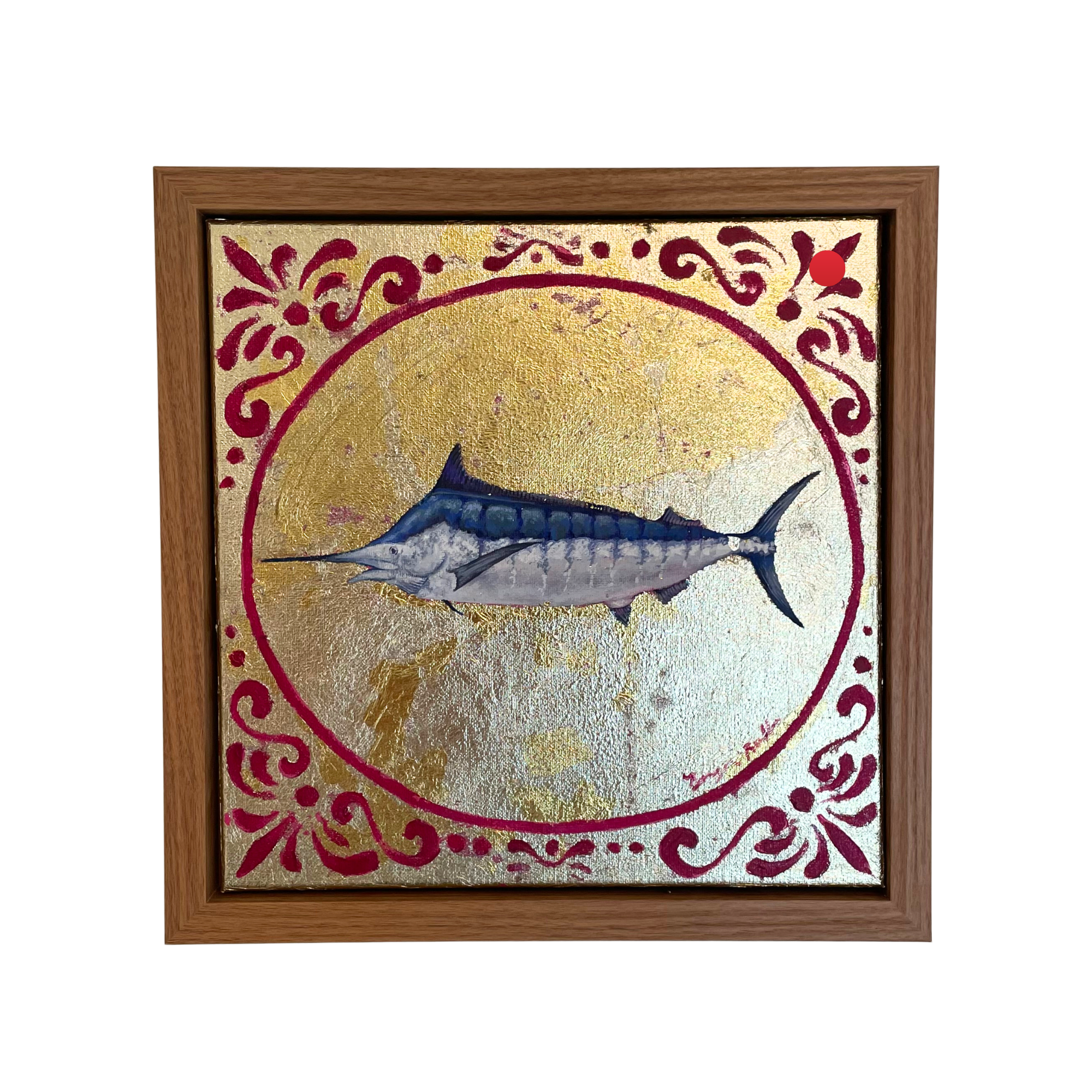 "For the Gulls" 2025, gold foil, acrylic on 12"x12" canvas. Sold