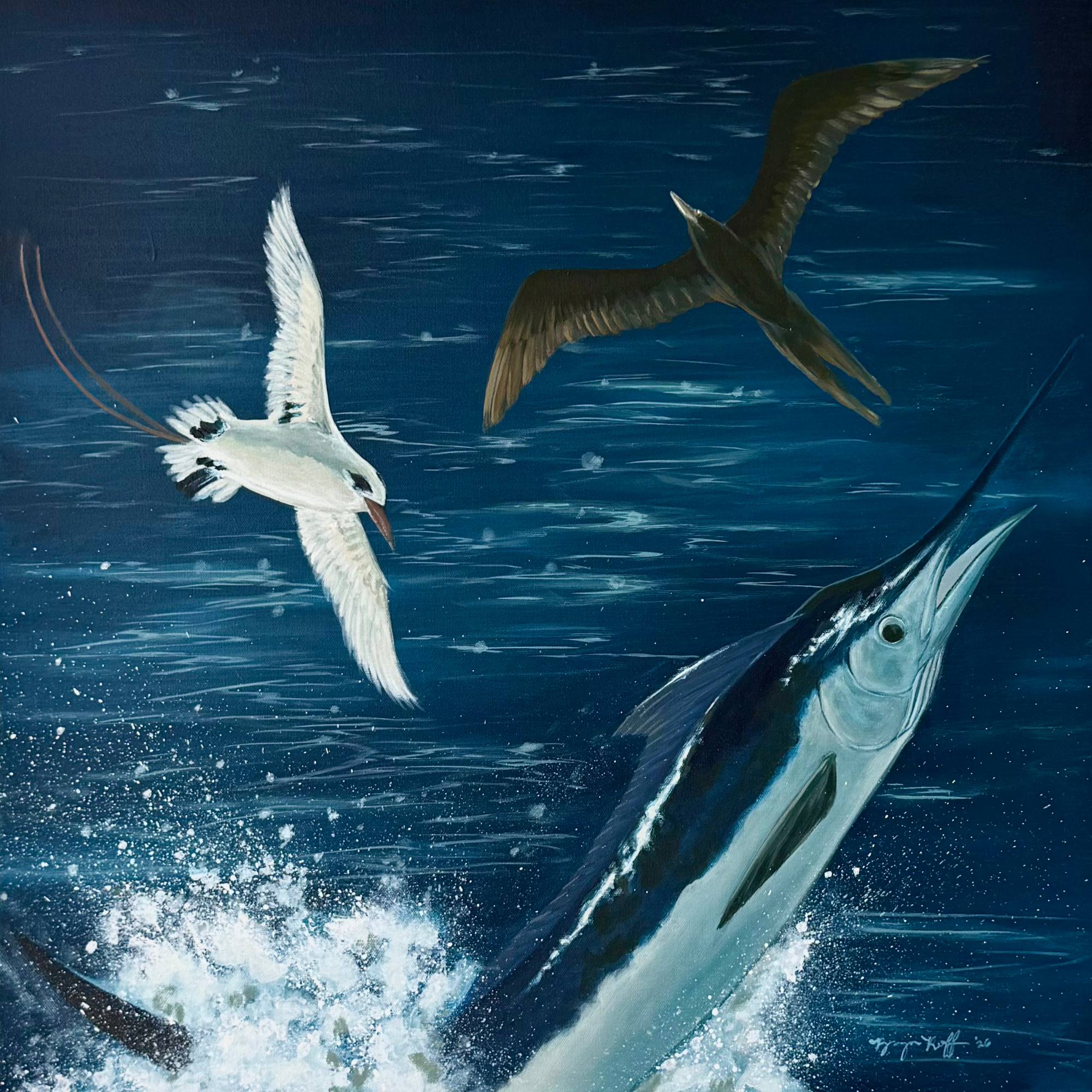 "Trio" 2026, acrylic on 24" x24" canvas