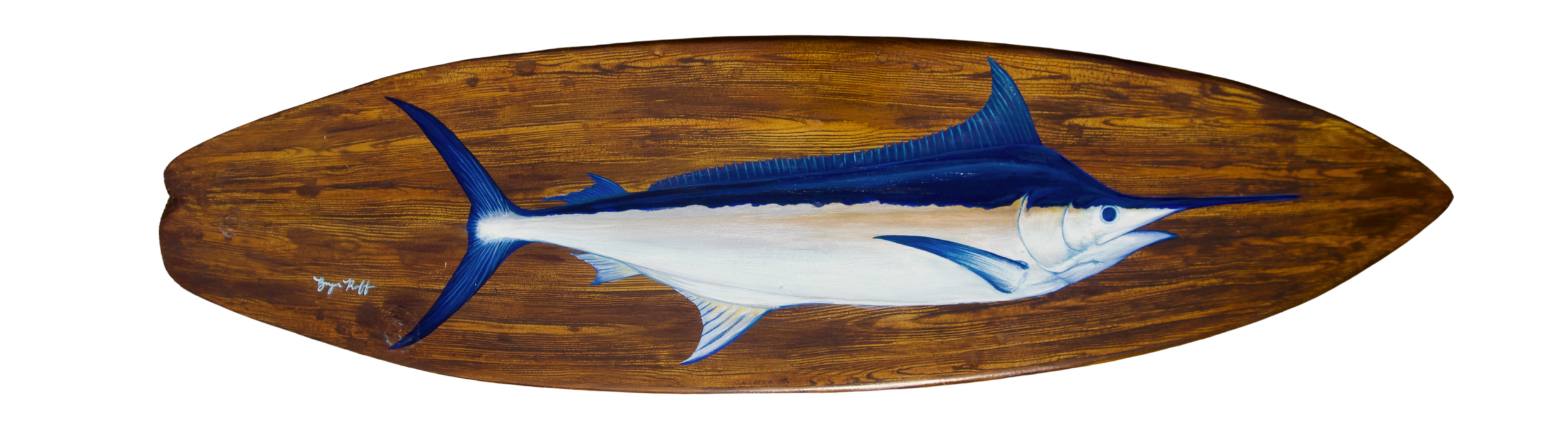 Original Blue Marlin Faux Teak Surfboard, No.1, 2026