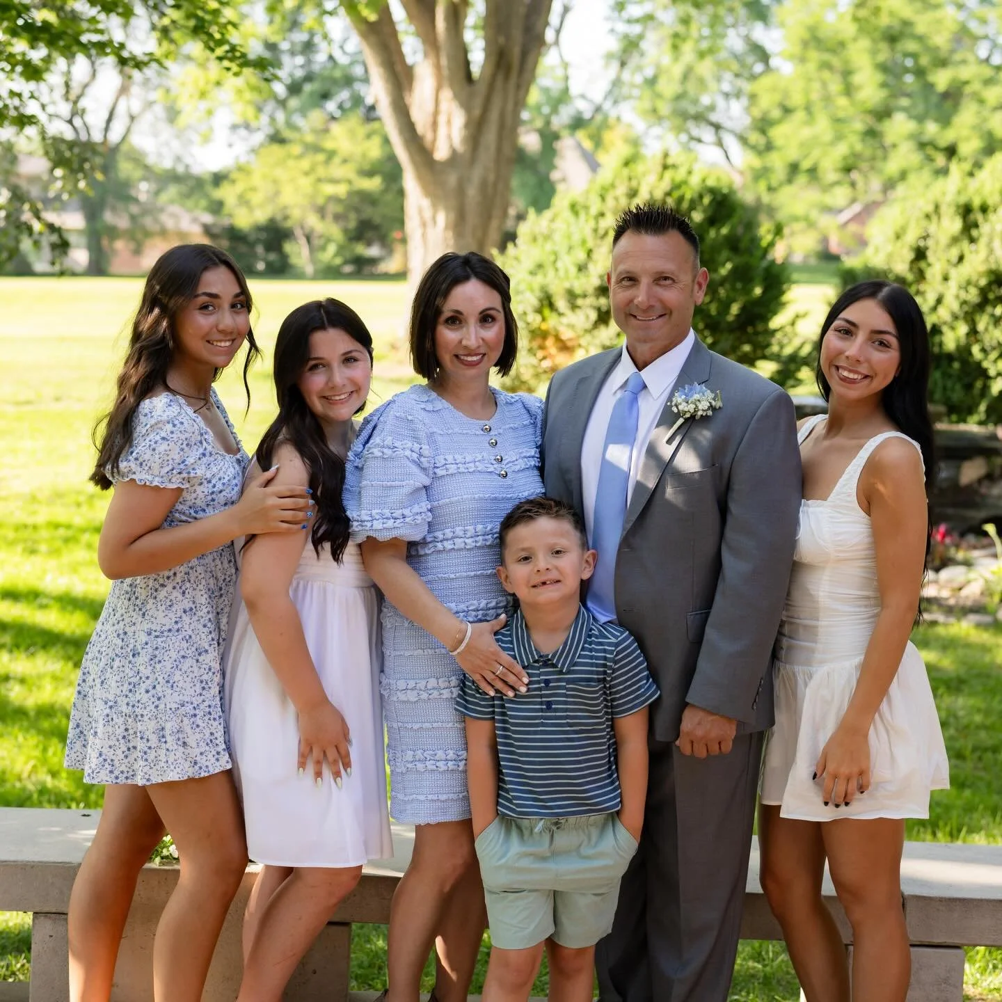 On one of the hottest days in June, these two tied the knot in their backyard surround by their children and family 💖