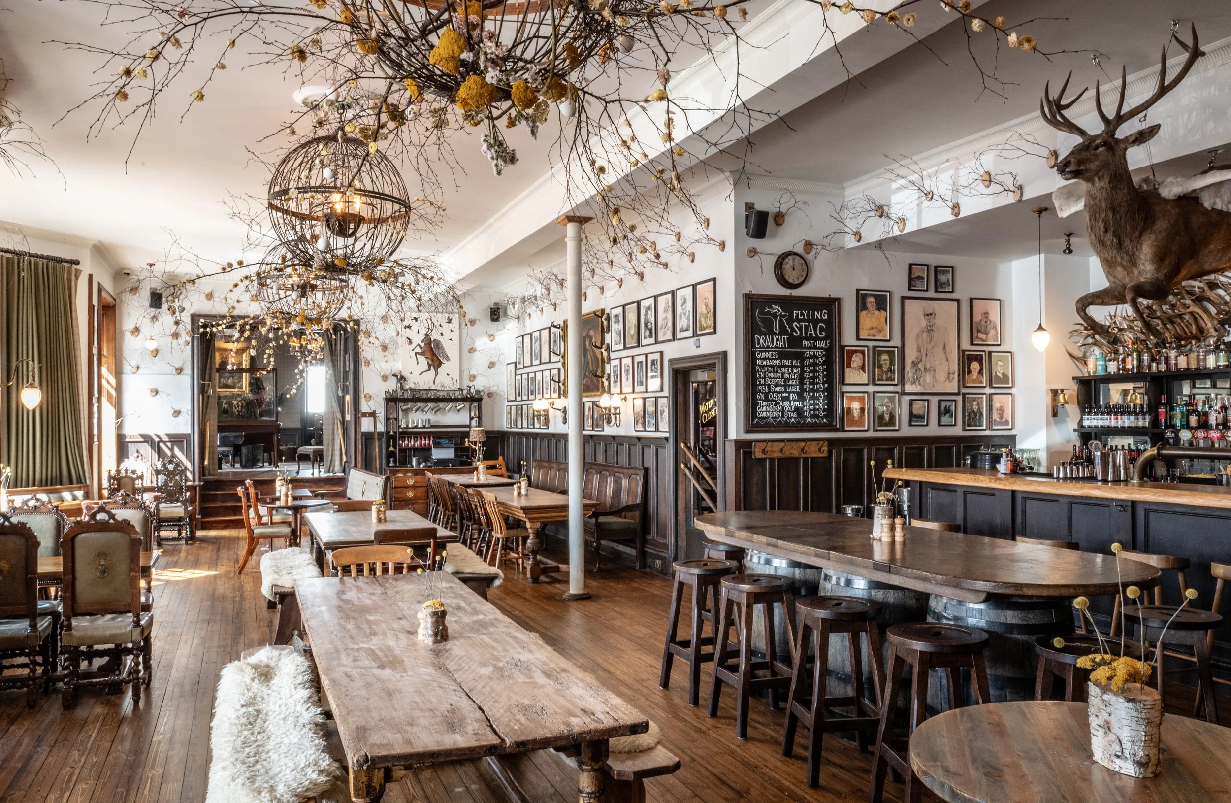 The Flying Stag pub at the Fife Arms hotel