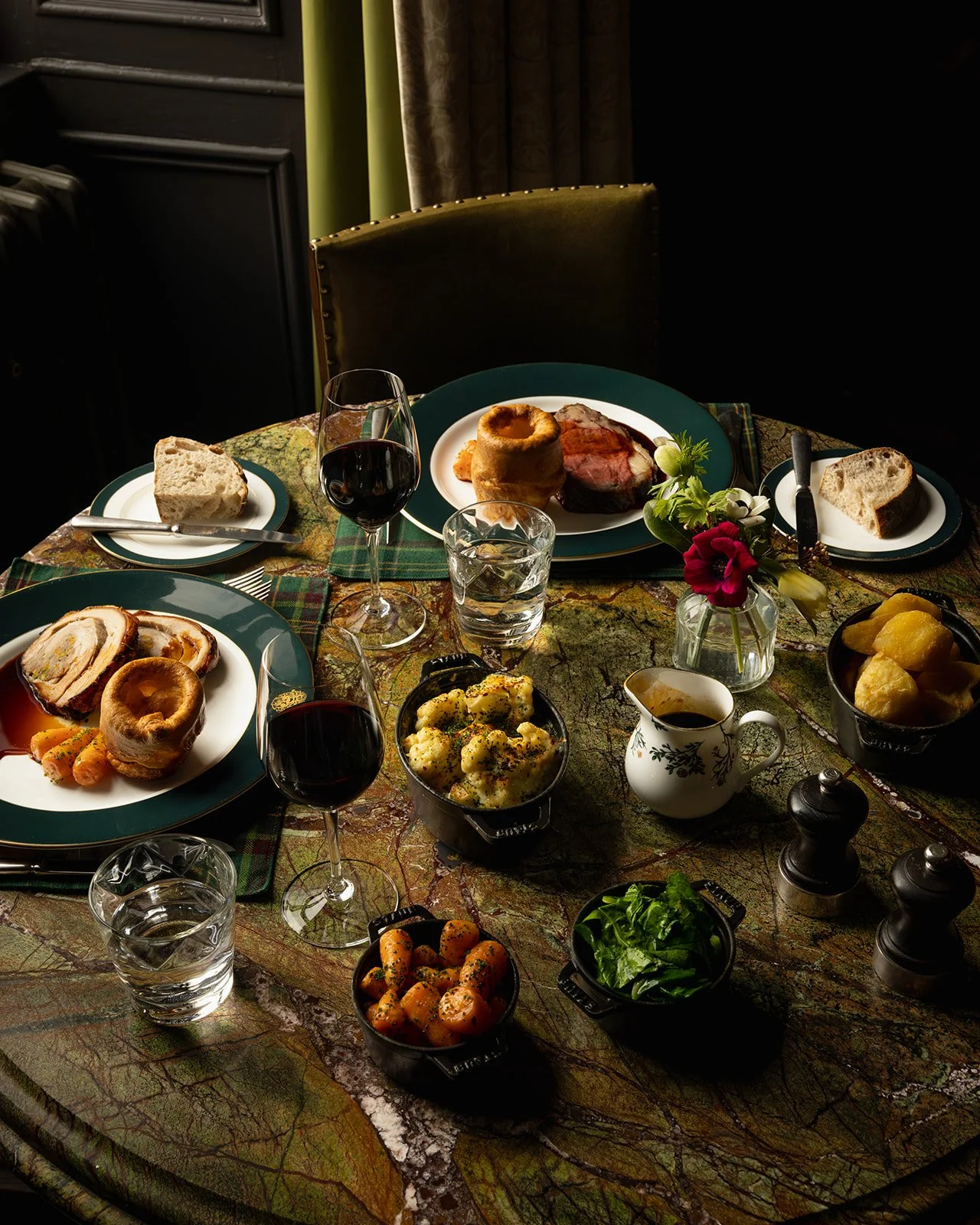 Afternoon tea served on the table of the Clunie Dining room