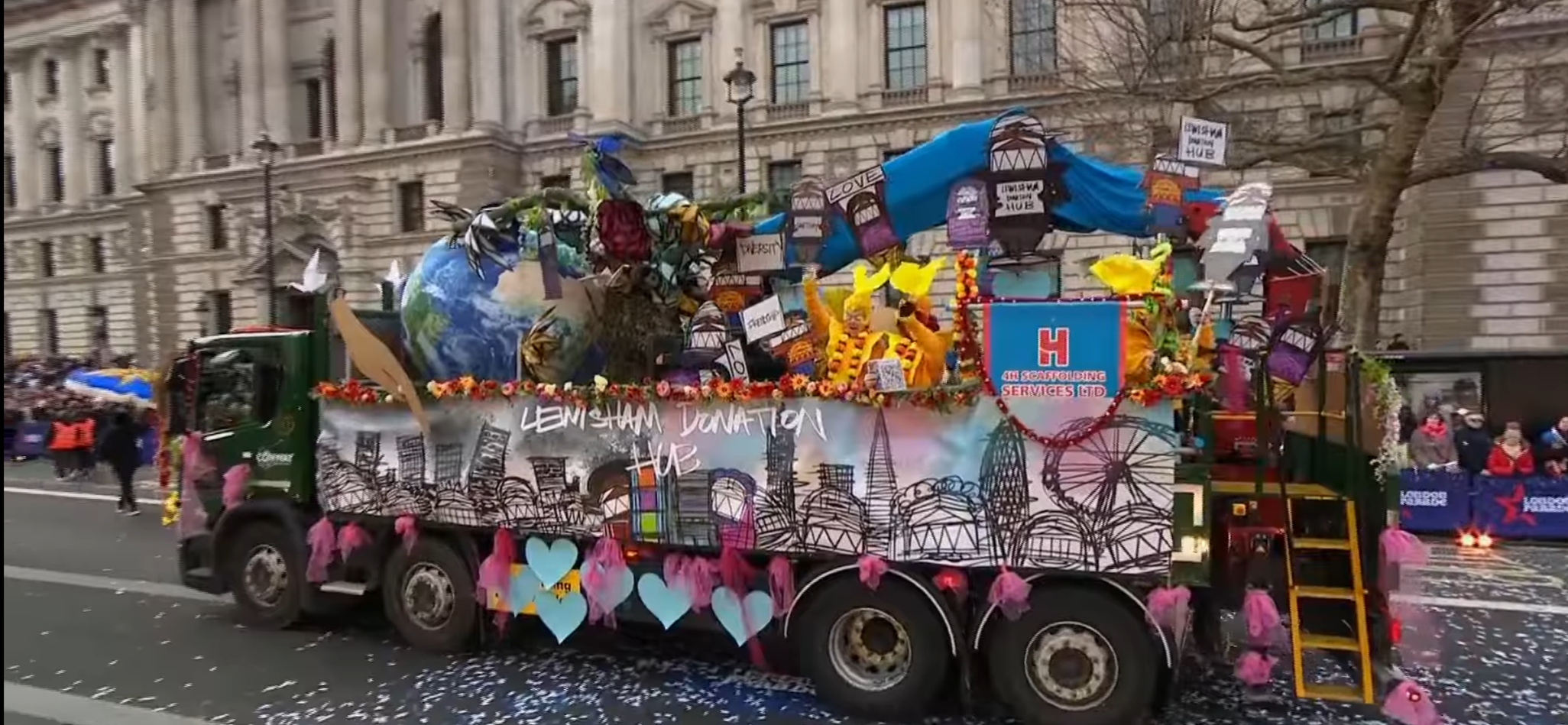 Inflatable Earth for New Year’s Day parade float