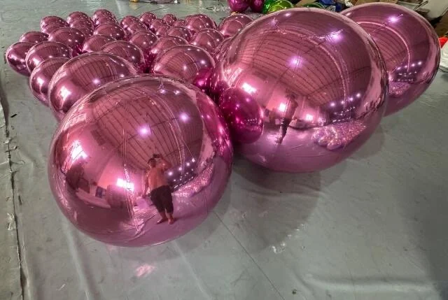 Inflatable Pink Mirror Balls