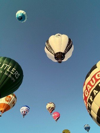 Advertising banner hot air balloon