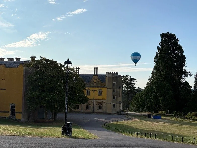 Advertising banner hot air balloon