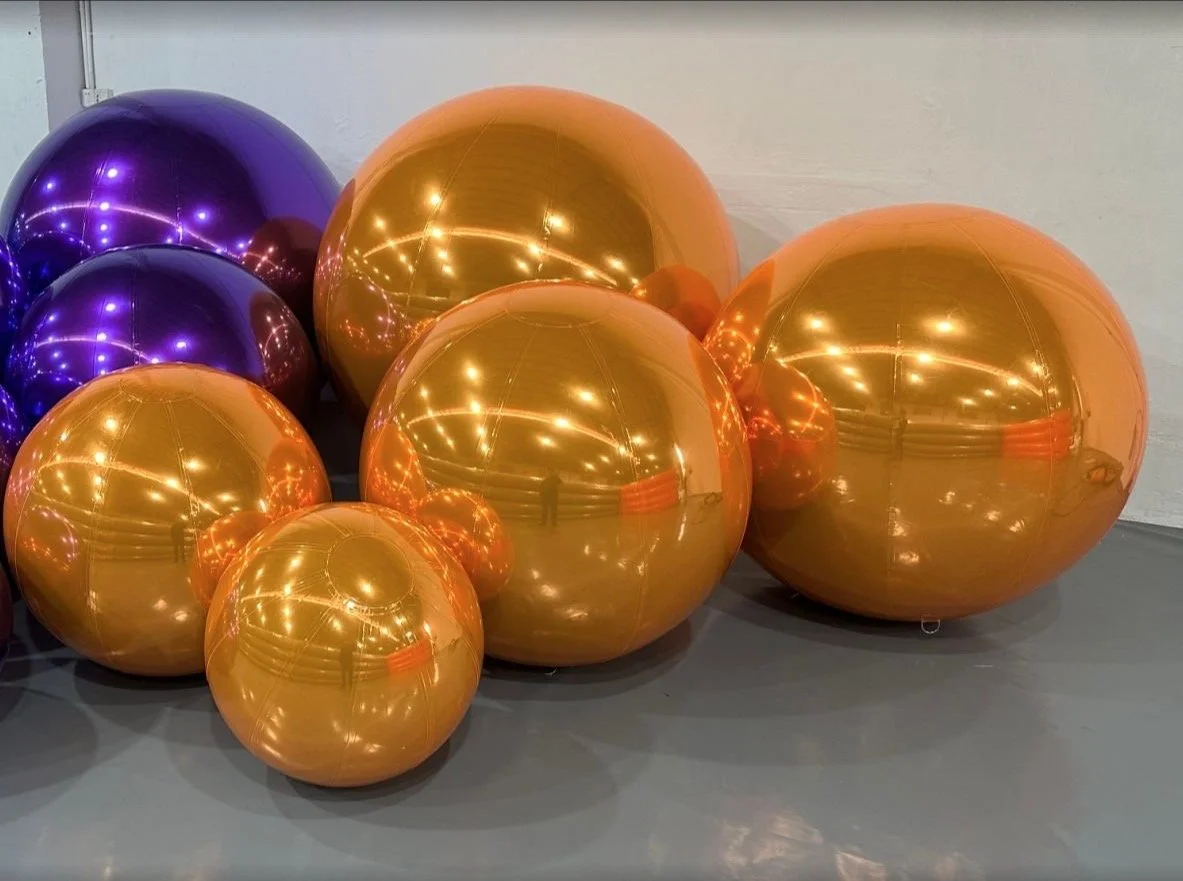 Inflatable Orange Mirror Balls