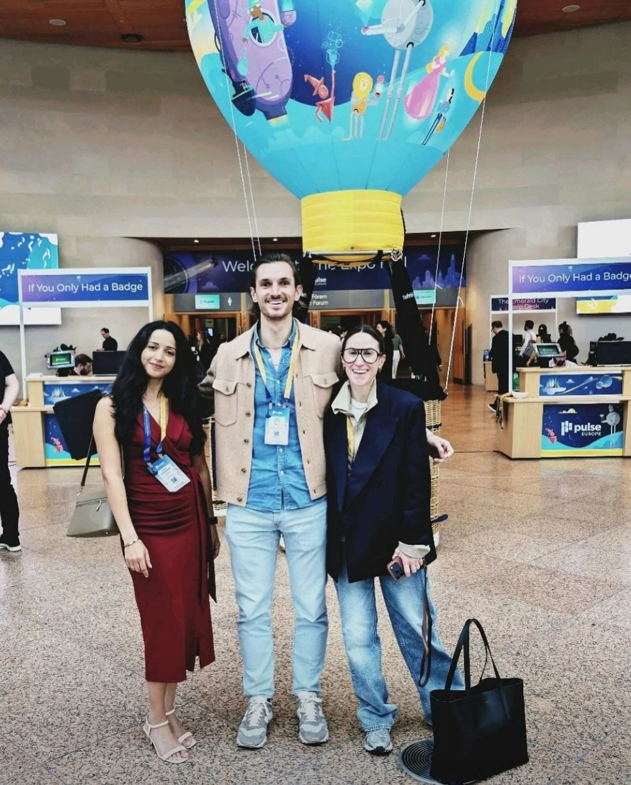 Promotional helium balloon used at an exhibition stand for brand awareness, engagement and event marketing