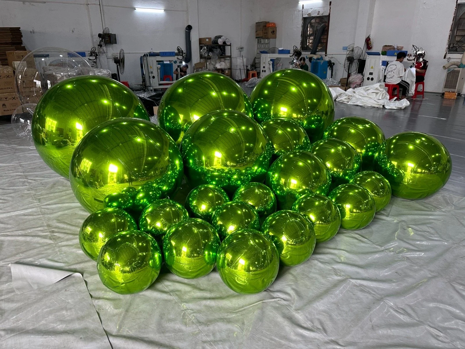 Inflatable Light Green Mirror Balls