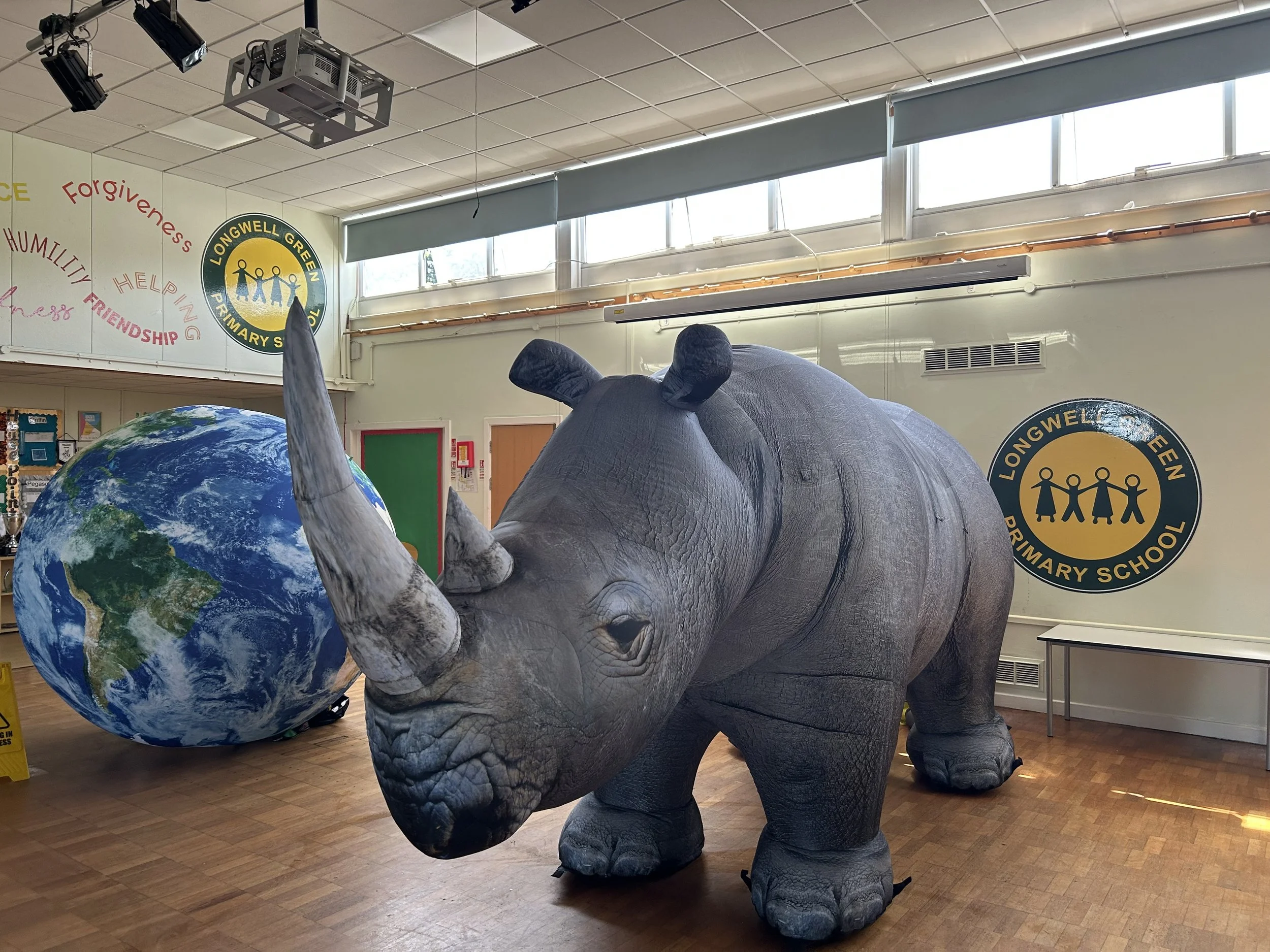 Giant Inflatable Rhino and Earth