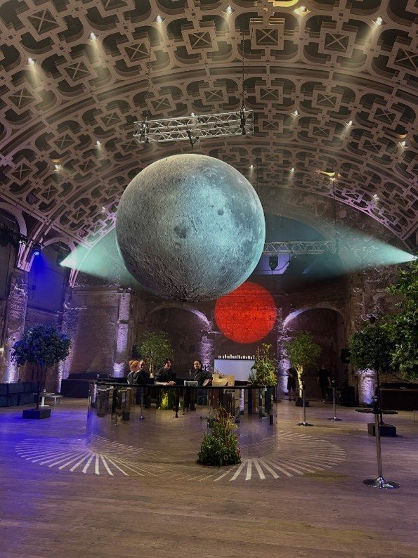 Inflatable Moon at Battersea art centre
