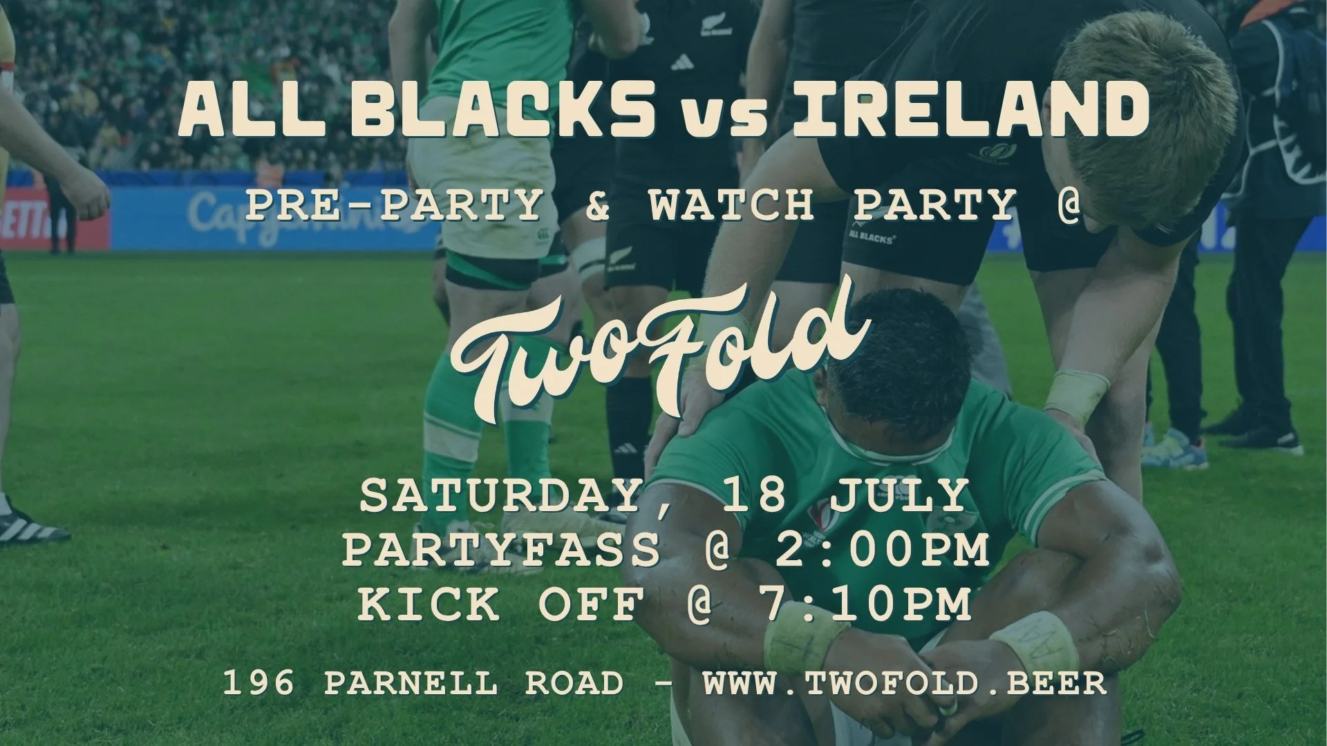 All Blacks v Ireland - Nations Championship Pre-Party &amp; Watch Party