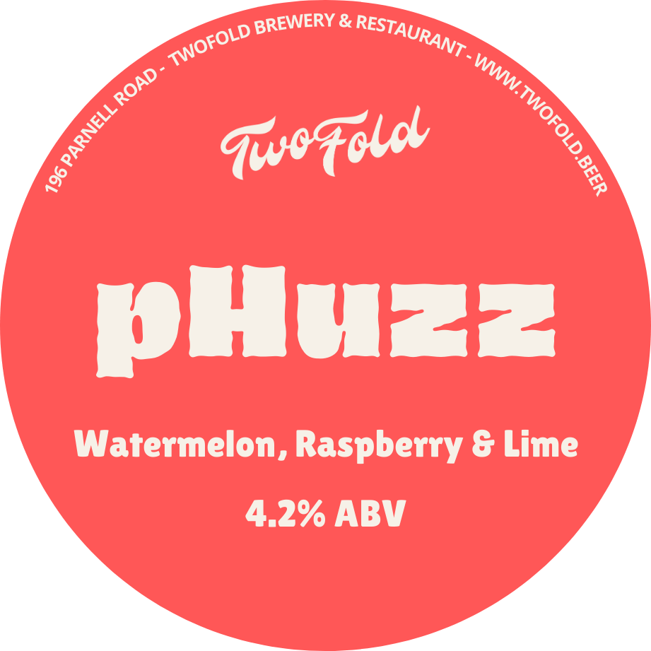 Style: Fruited Sour
ABV: 4.2%
Tasting Notes: pHuzz II sees Three Fates of Pink: Watermelon, raspberries, and a lick of Himalayan pink salt, lifted with a whip of fresh lime juice. Bright, quenching, zippy, and piquant, pHuzz delivers summer-warmed Vi
