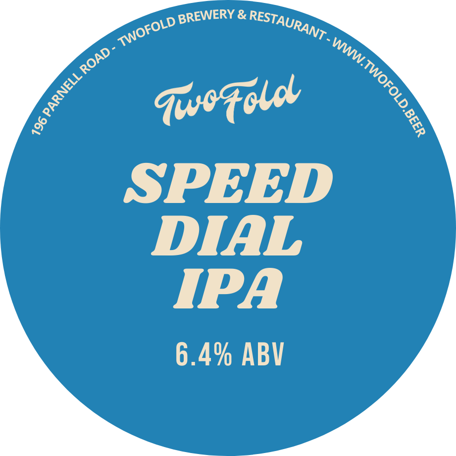 Style: IPA
ABV: 6.4%
Brewed and dry hopped with the divine trinity of US and NZ hops Simcoe, Mosaic and Nelson Sauvin, Speed Dial IPA is devilishly nuanced with flavours of spruce pine, sweet wild berry and bloomed orange blossoms. Get on this Direct