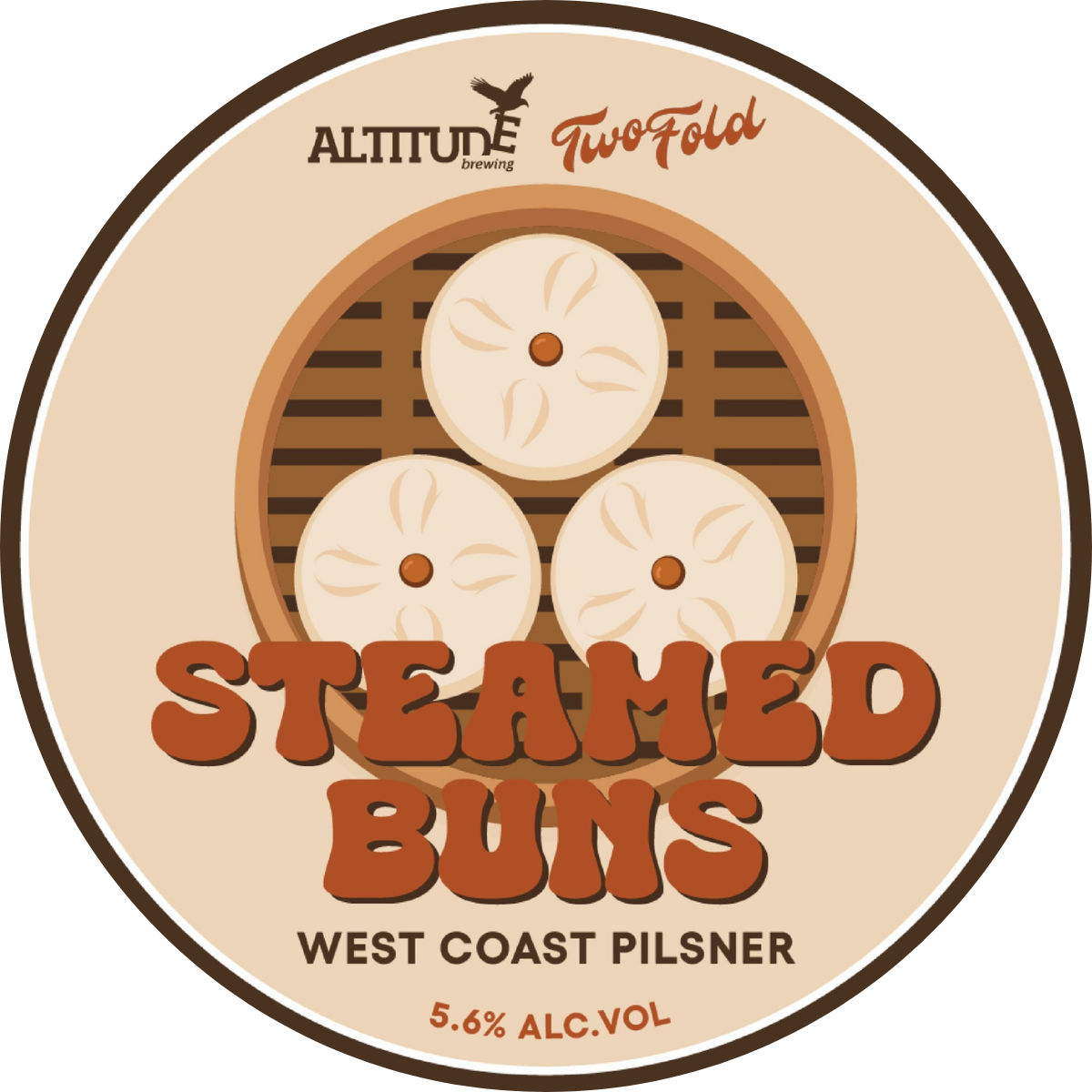 Style: West Coast Pilsner ABV: 5.6% Notes: Steamed Buns is a collaboration beer brewed with our buds at Altitude, bringing together a crisp, snappy lager base with a generous helping of Jasmine rice in the mash and a cracking lineup of hops: Simcoe, 