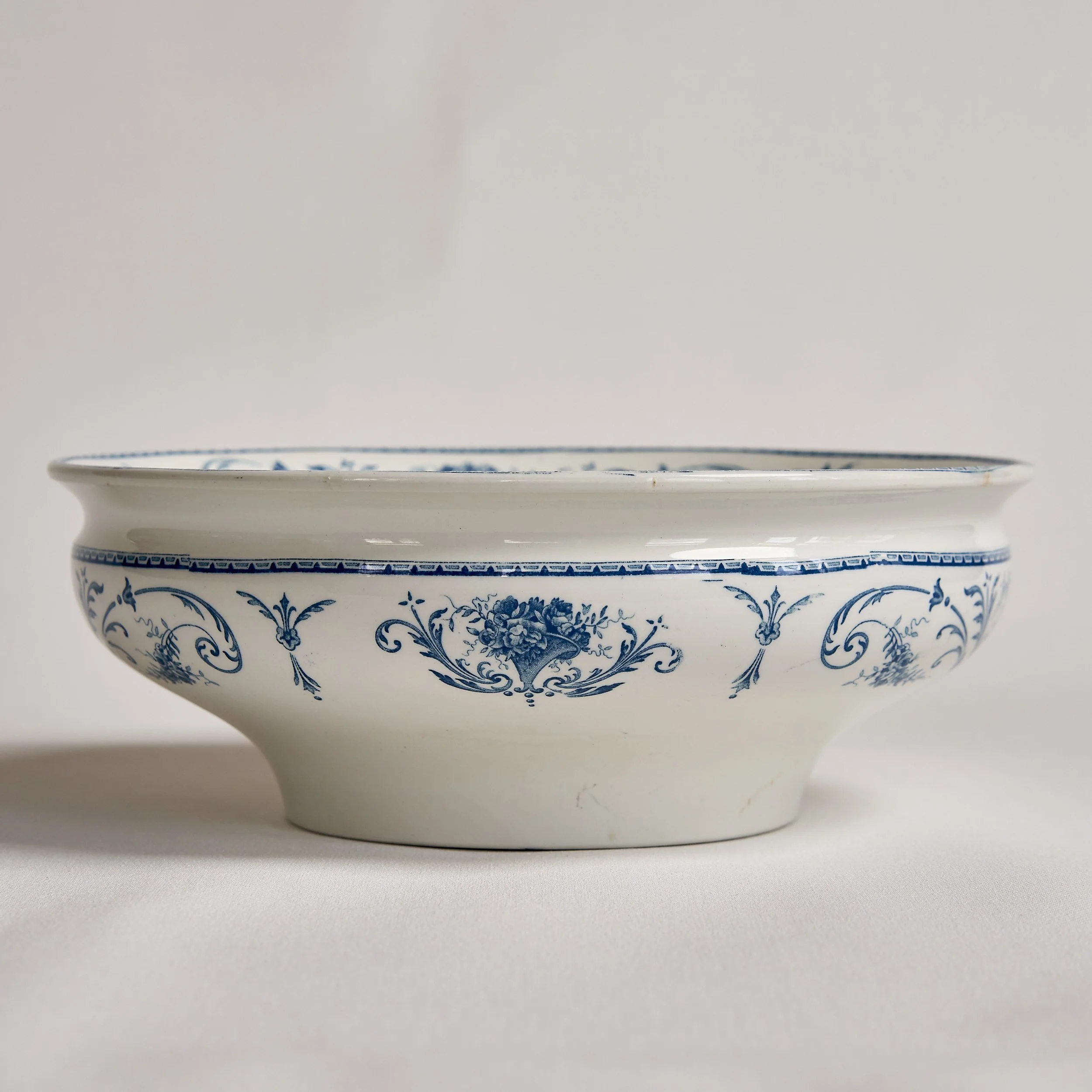 19th c. Belgian Transferware Serving Bowl