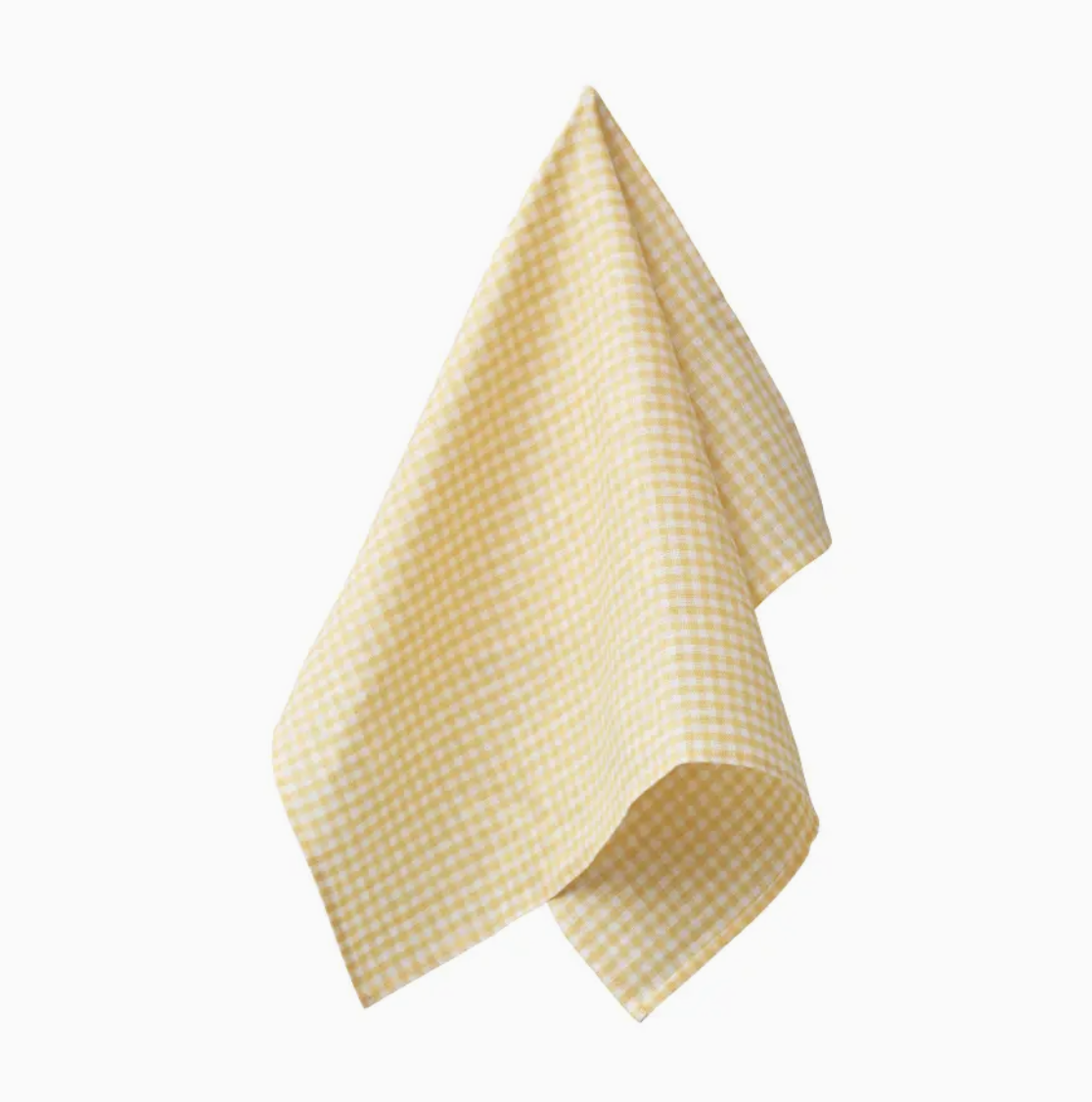 Linen Kitchen Cloth -  Yellow & White Check
