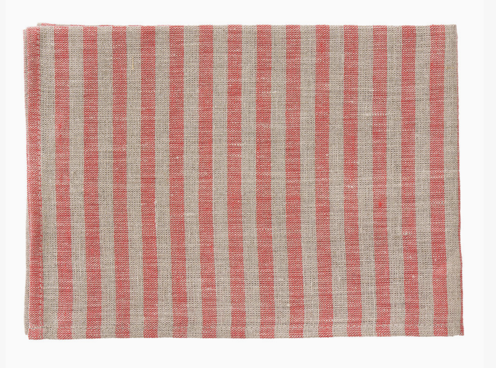 Linen Kitchen Cloth - Natural with Red Stripe