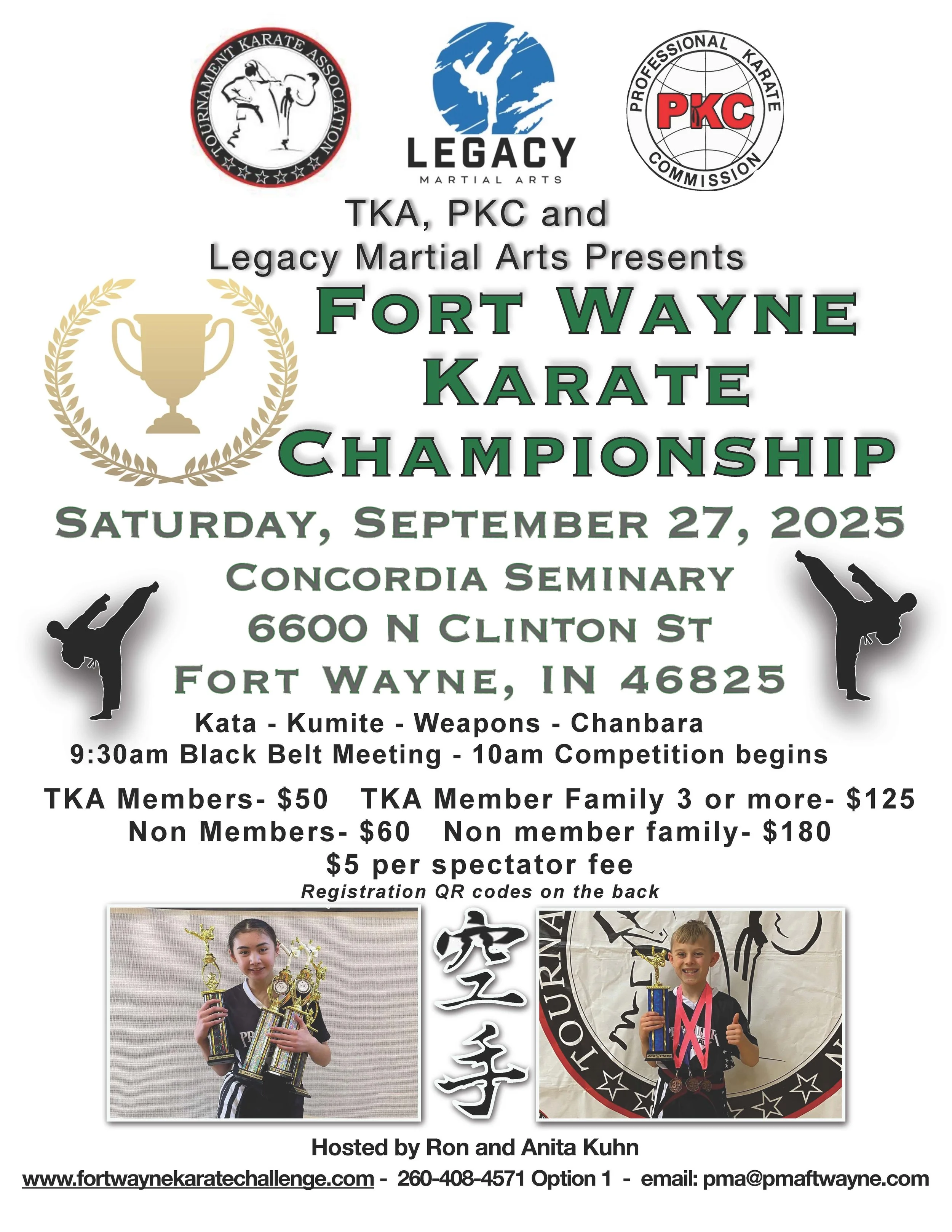 Legacy Martial Arts: Ft. Wayne Karate Championships PKC National and "Double Regional" points