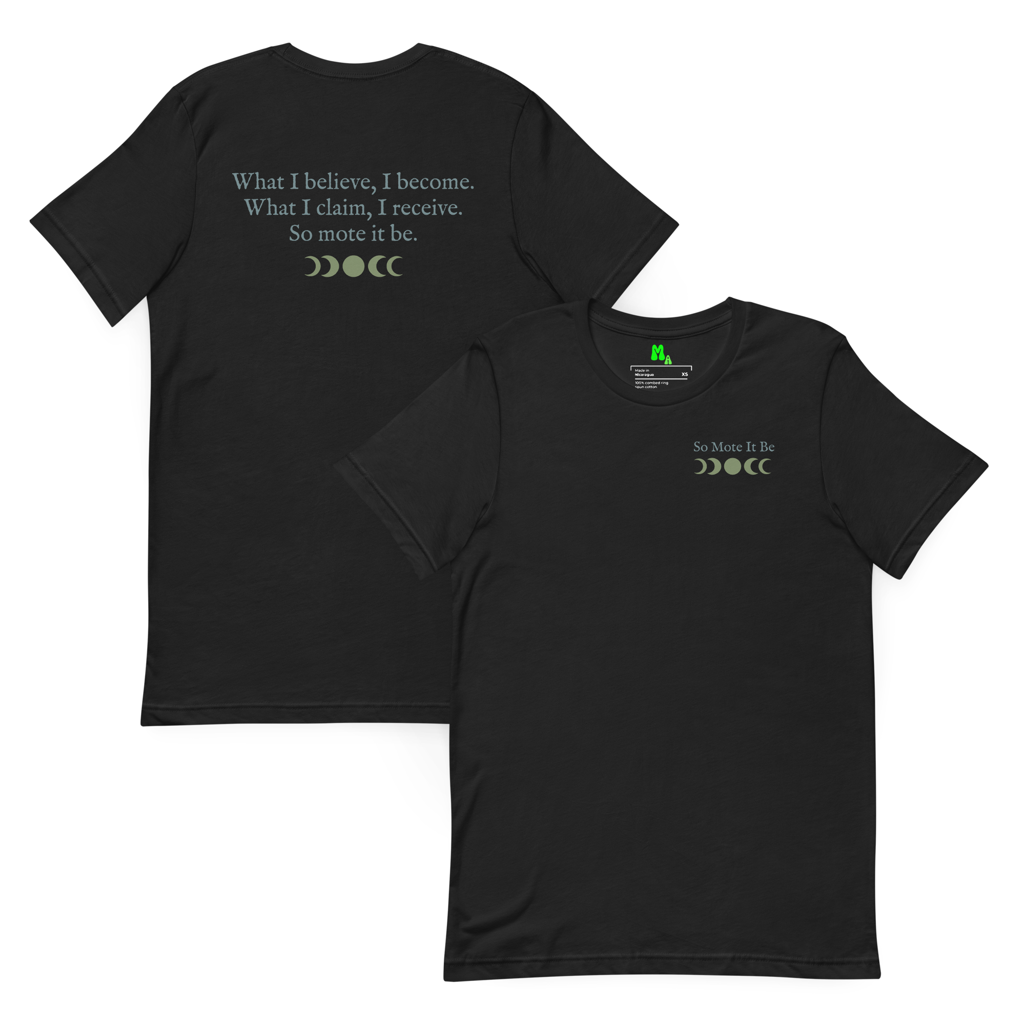 So Mote It Be Moon Phase T-Shirt | Spiritual Graphic Tee