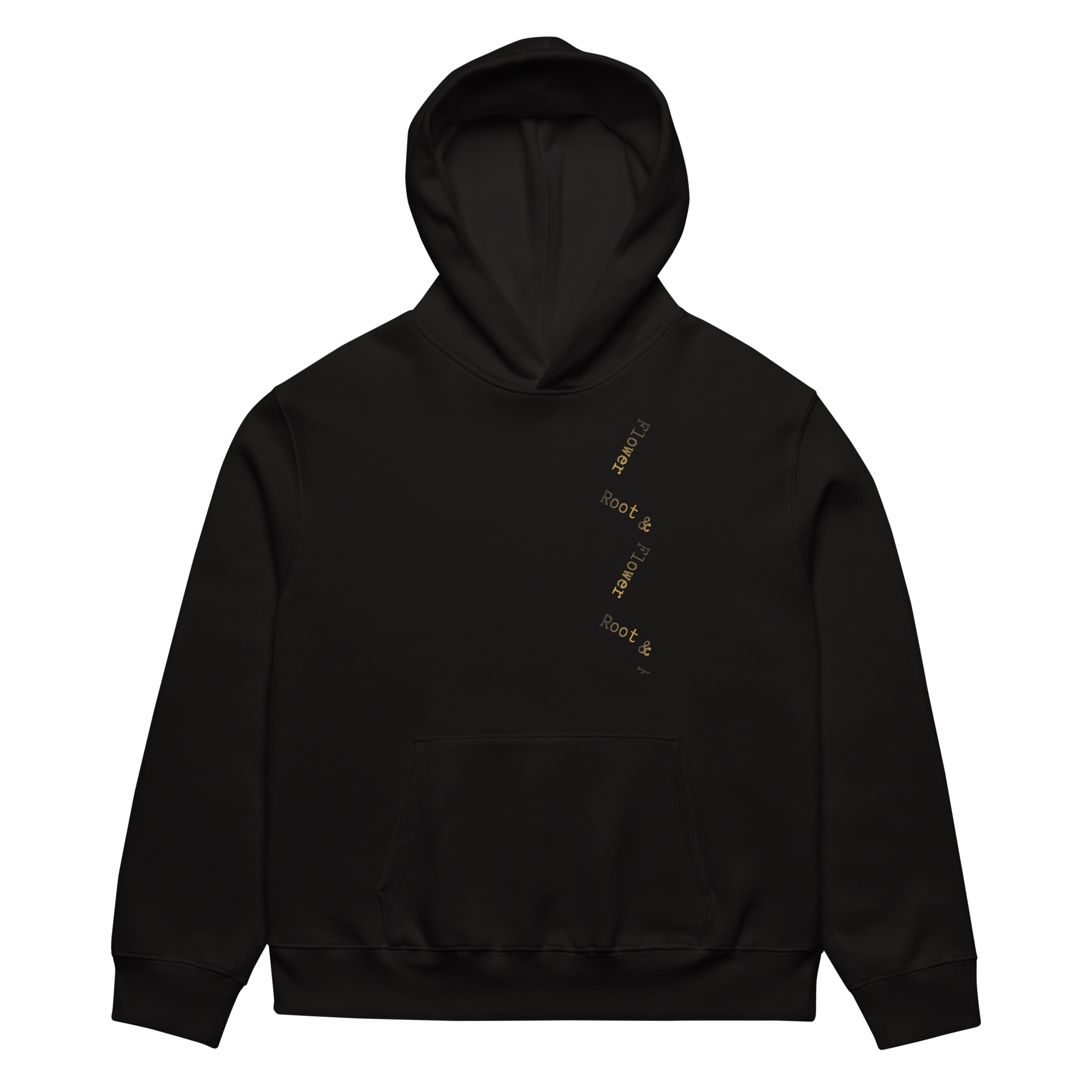 Root and Flower Abstract Flower Art Oversized Hoodie featuring botanical inspired artwork and meaningful text on a heavyweight fleece hoodie.