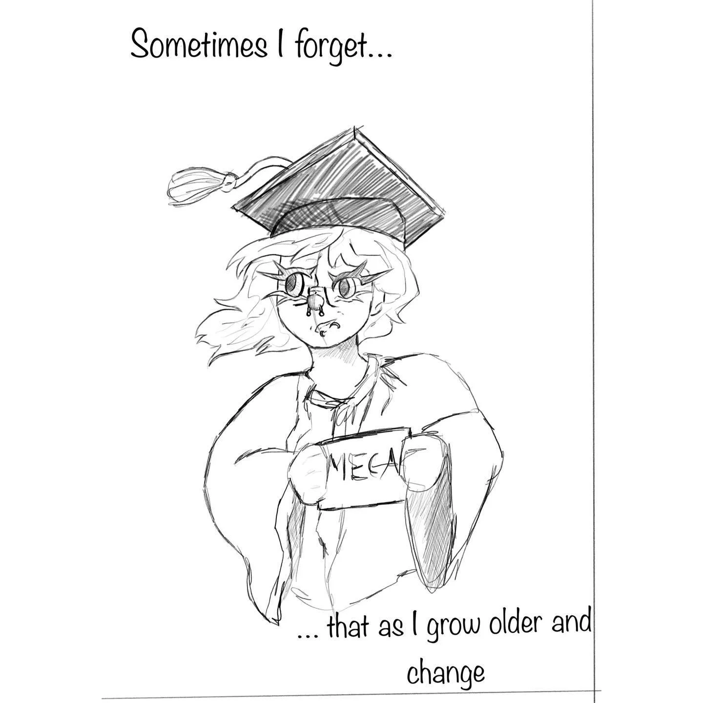 A really rough comic on the train ride to see my baby brother graduate highschool
.
.
.
#drawing #draw #traditionalart #artistsofinstagram #art #oc #digitalart #growingup #bigsis #graduation