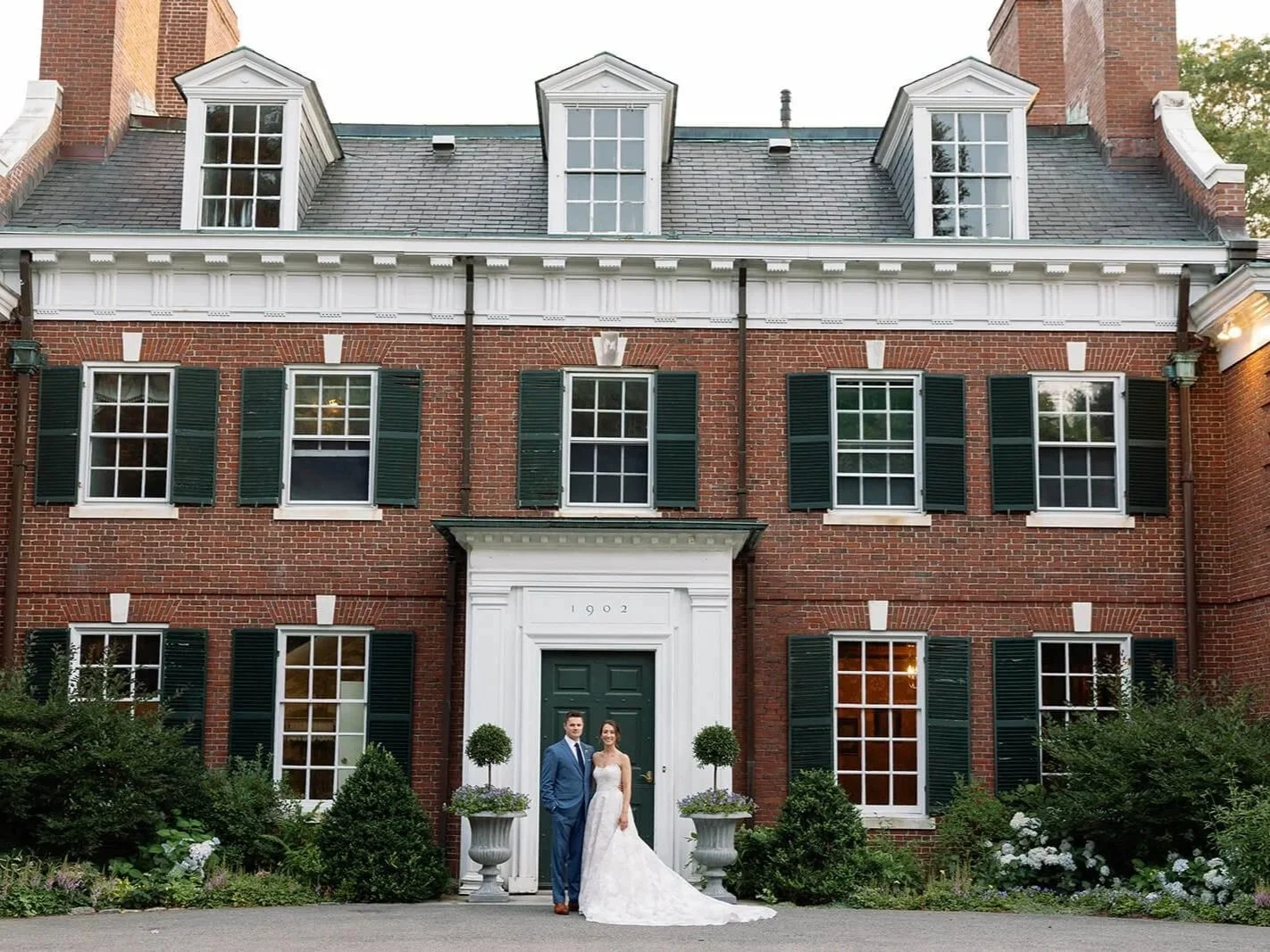 Wedding couple at the Bradley Estate in Canton MA