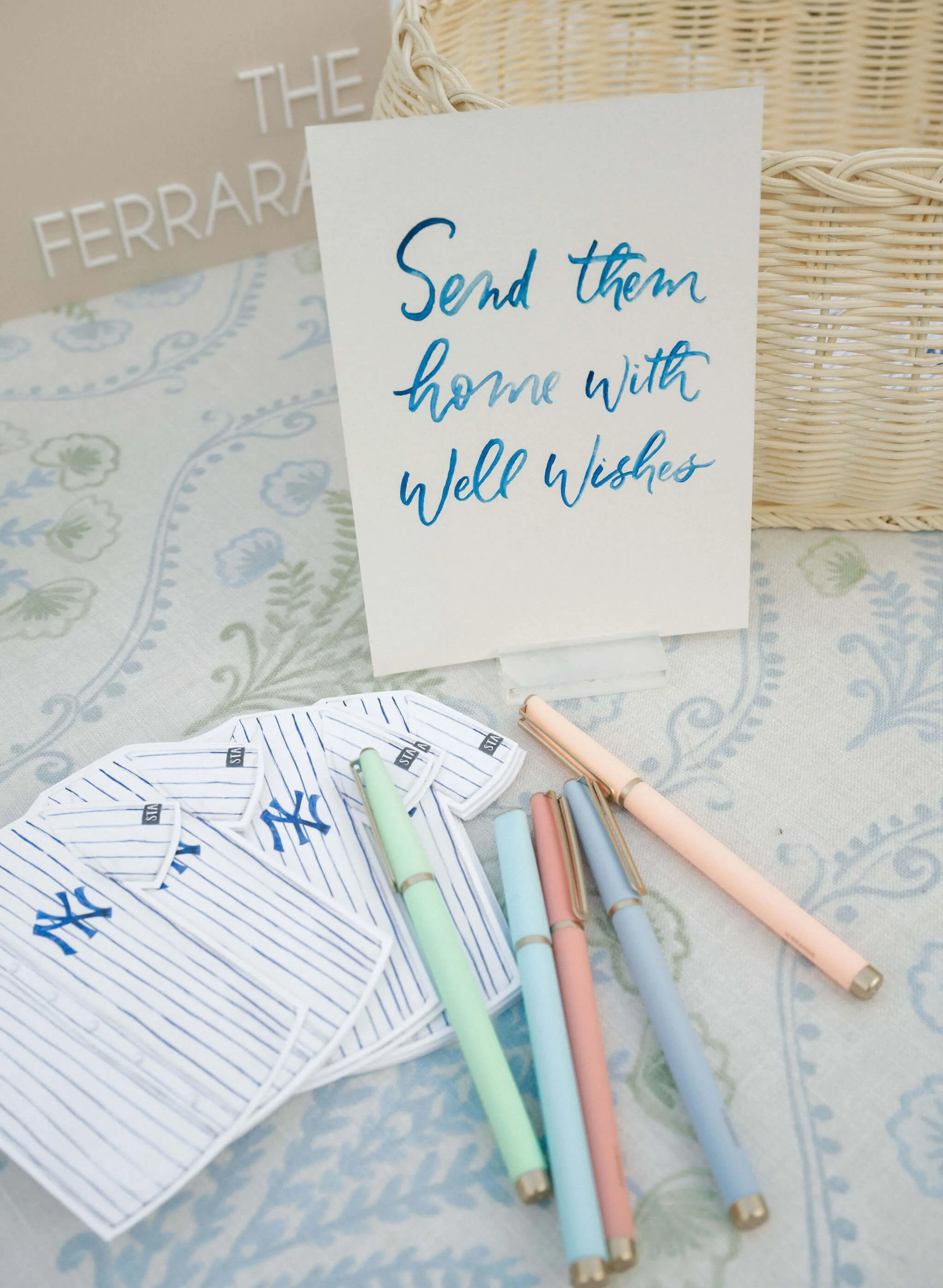 Yankee Jersey Notes and Pens to Leave Wedding Well Wishes