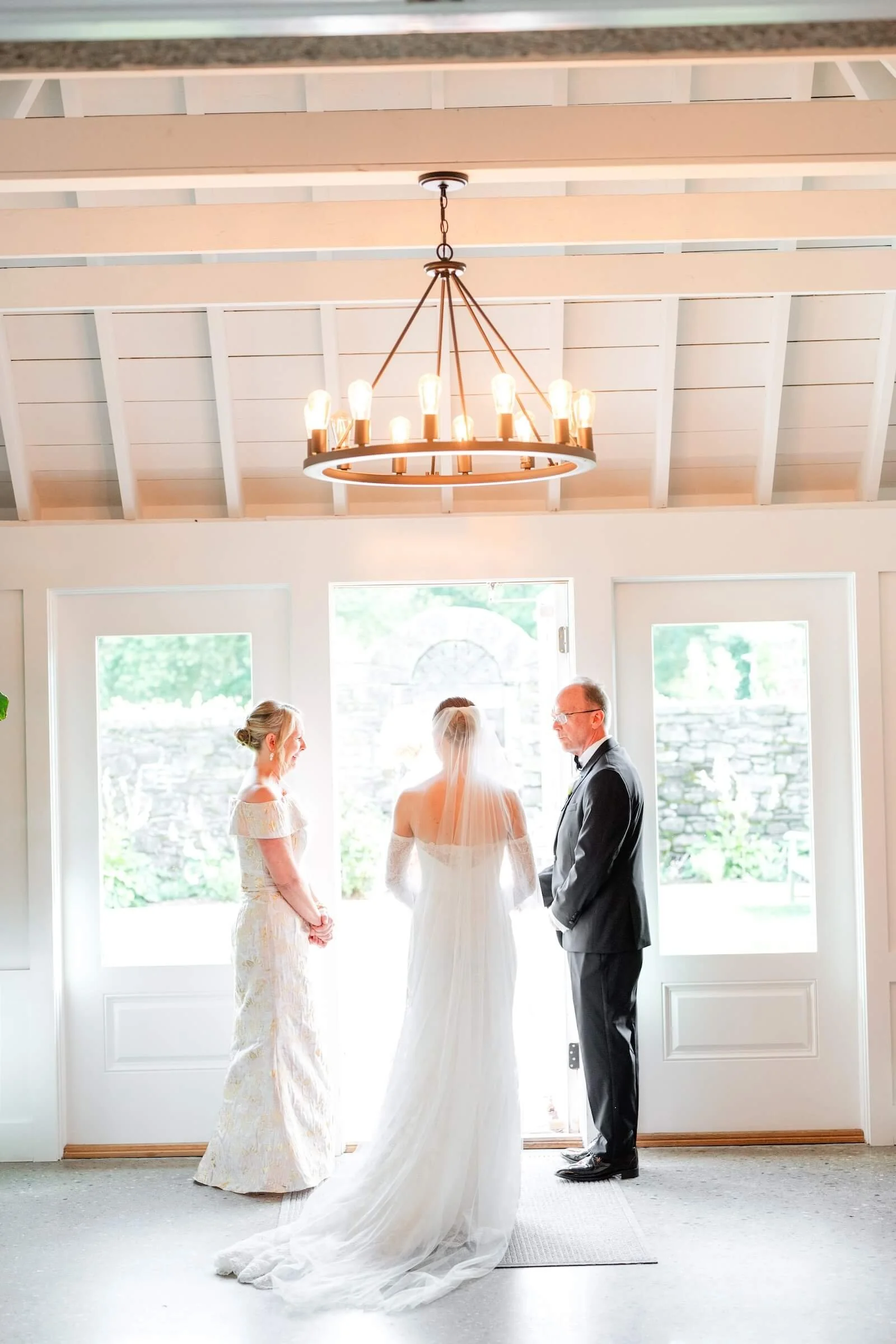 Bride Getting Ready to Walk Down the Aisle with Her Parents - Wedding Planner Faith Ferguson Productions