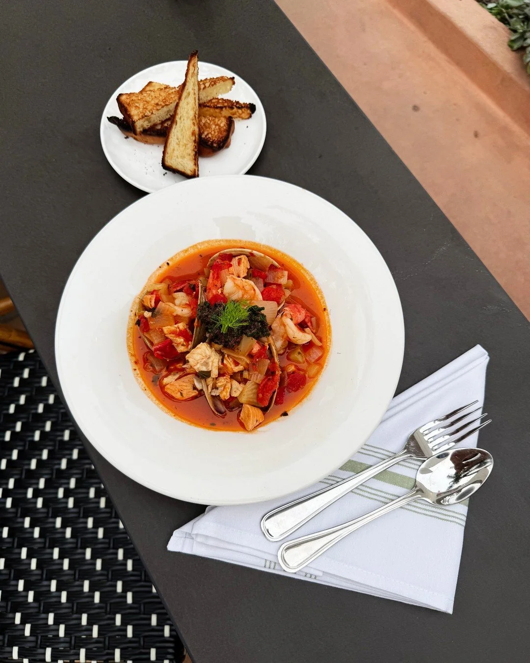 New on the specials board: Cioppino &amp; Pesto Chicken Penne! Our version of Cioppino is more of a brothy fish stew that lends sweetness from the fennel, compared to spicier, tomato-forward versions of the dish. Come out and enjoy these two new menu