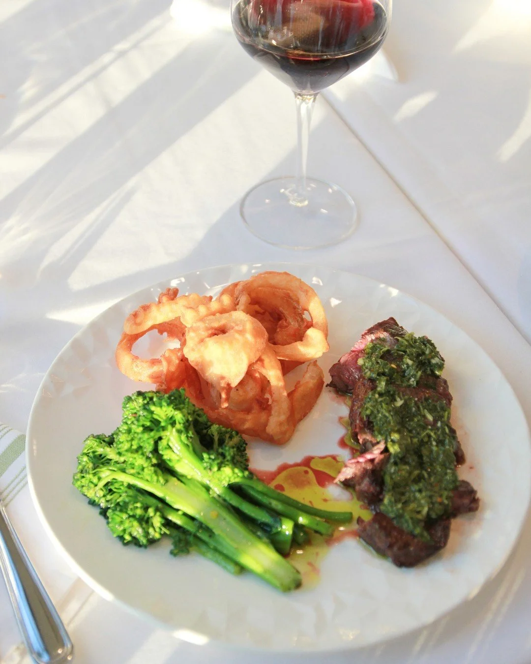 Going back to a tried and true. Steak and onion rings (made in a celiac safe kitchen).