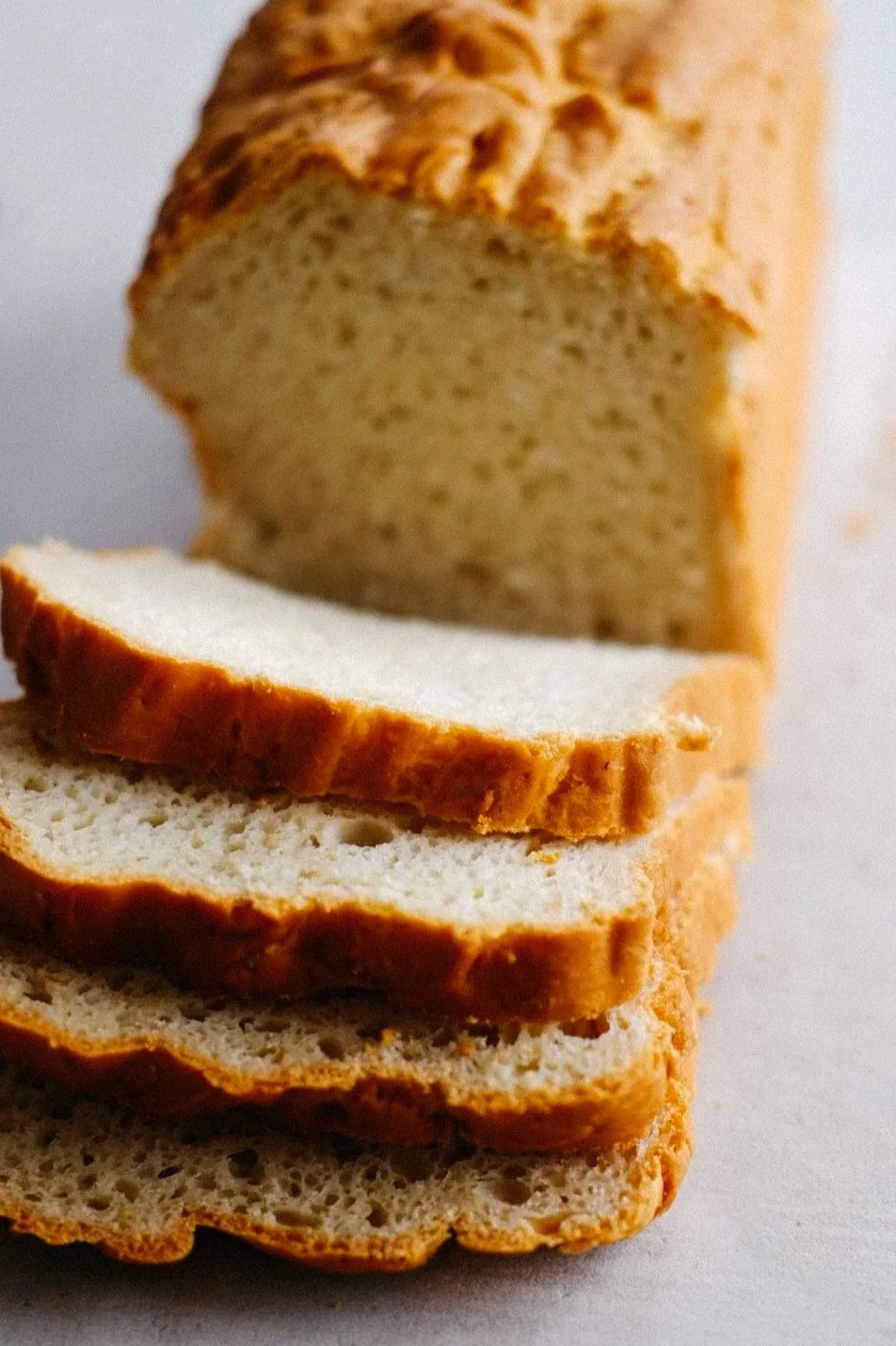 Sliced gluten-free bread loaf