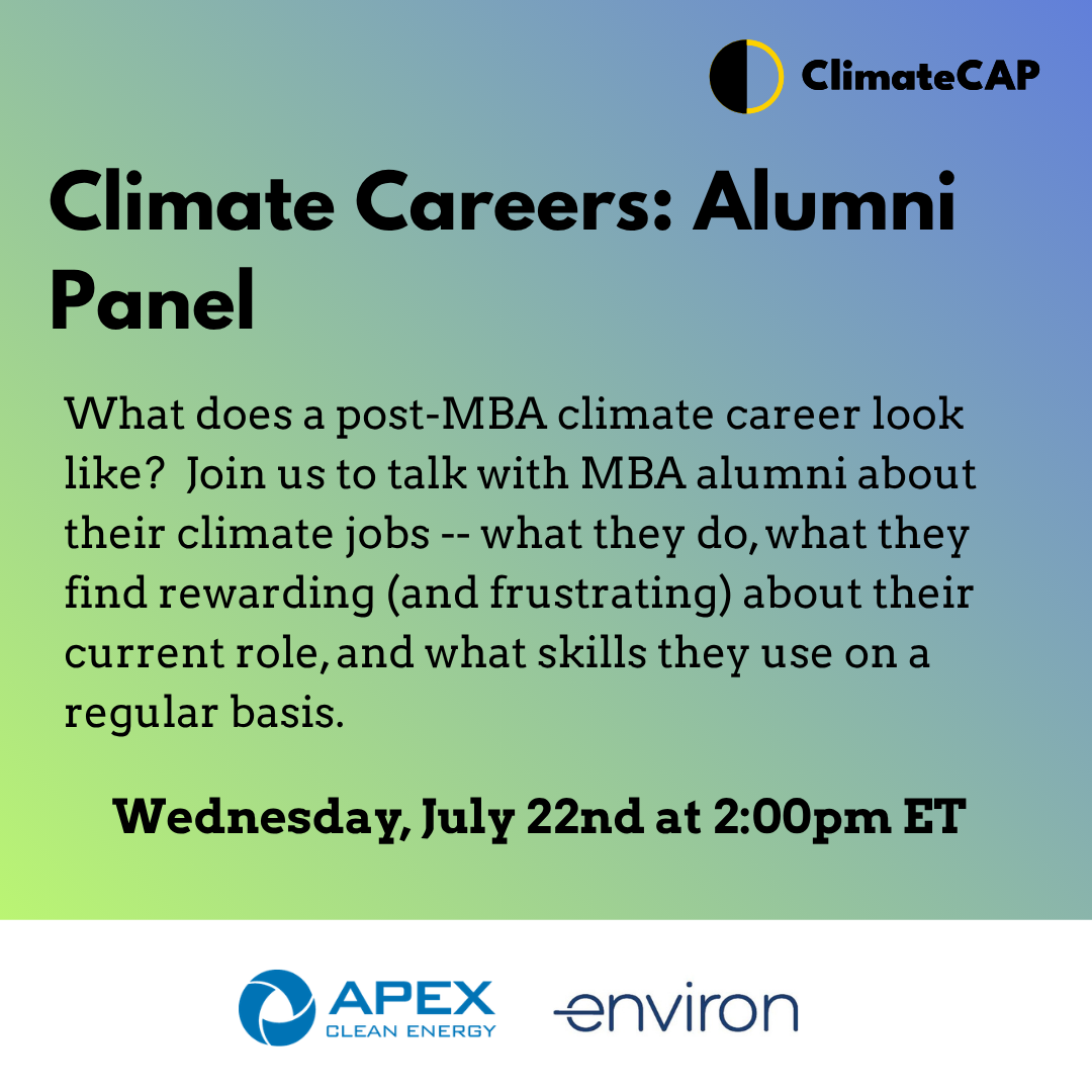 ClimateCATALYST Climate Careers: Alumni Panel
