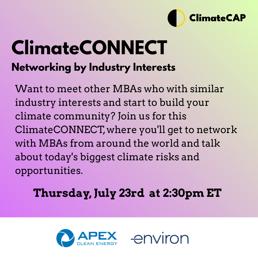 ClimateCATALYST: ClimateCONNECT Networking by Industry Interests
