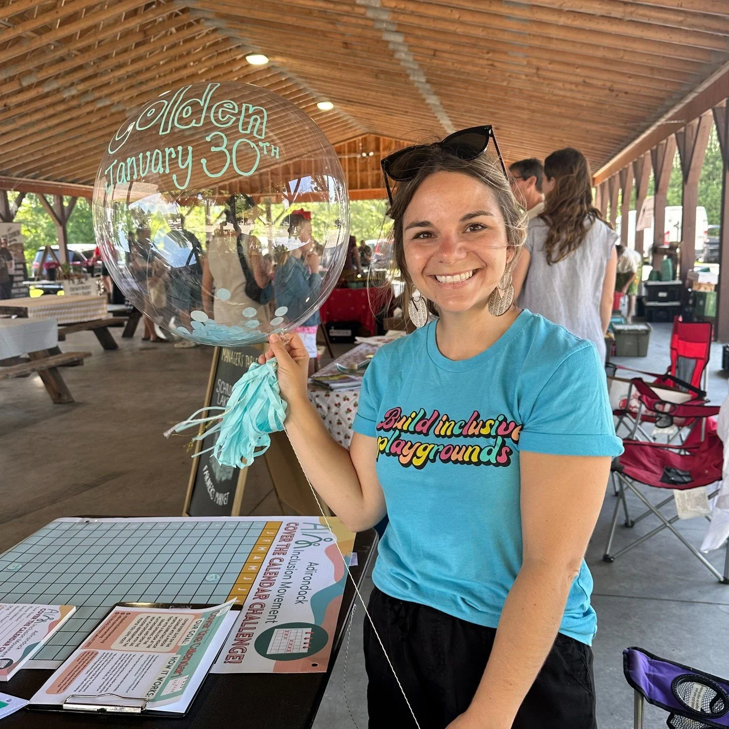 We spent the morning at @schroonlakefarmersmarket talking to people about our goal to make more inclusive communities, starting with a truly inclusive playground for the Schroon Lake community. We accepted donations, made connections, and are excited