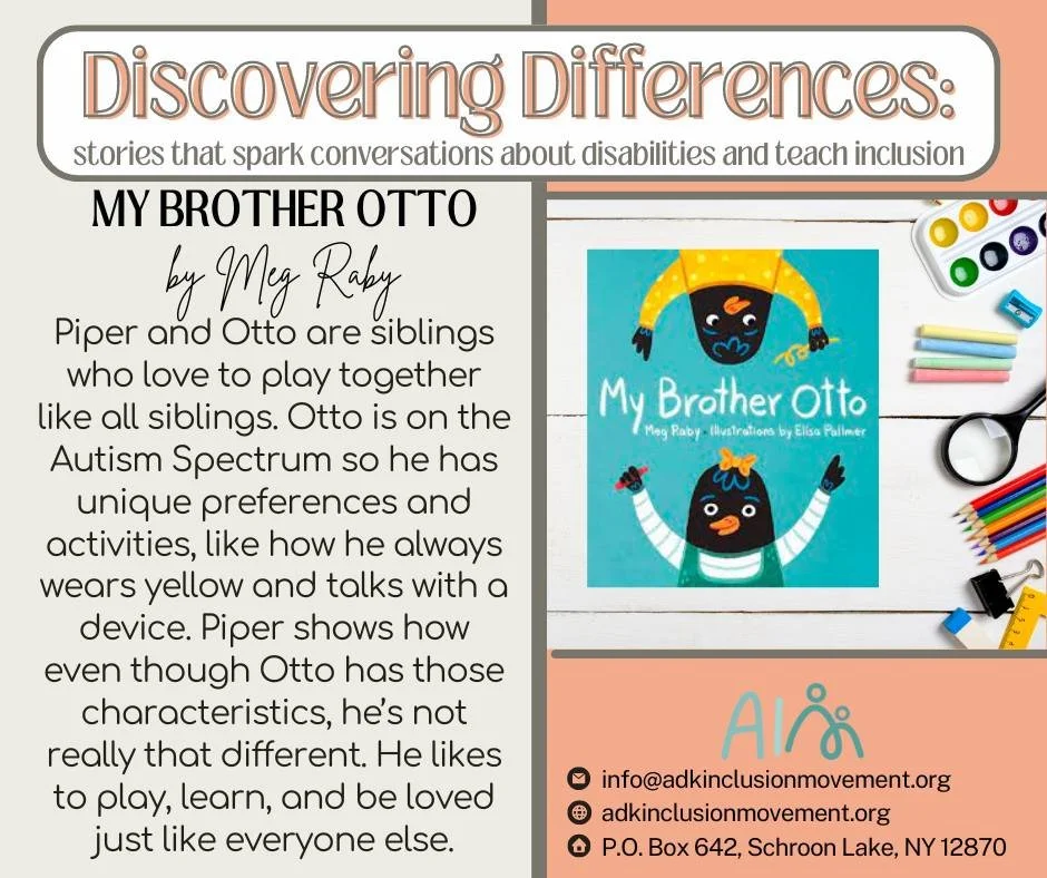 Has your child ever wondered why a peer spins or flaps or plugs their ears? Or perhaps they have asked why someone they know uses an iPad to talk? If so, My Brother Otto is a book that can help with explaining these characteristics in a simple, endea