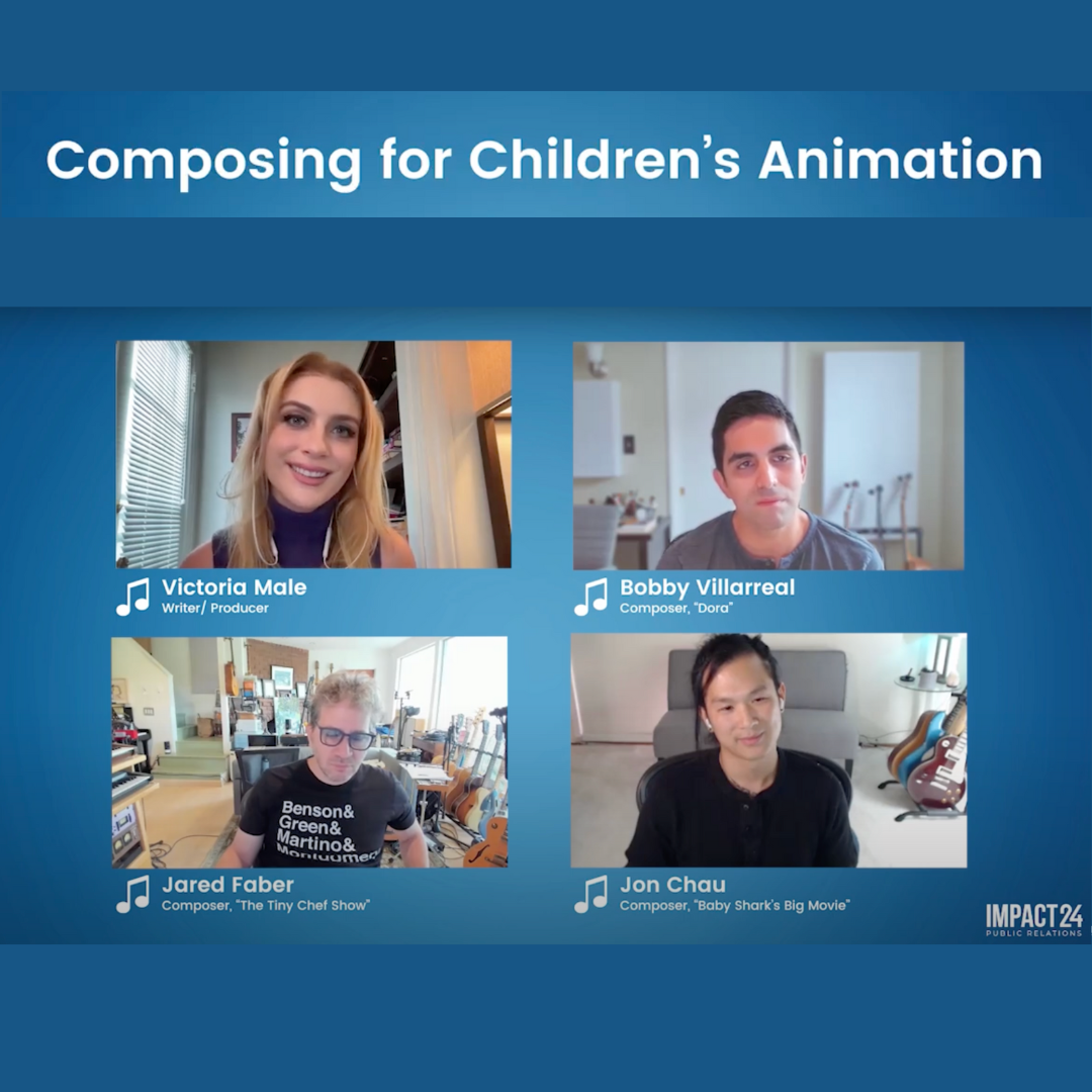 Victoria moderated Impact24 PR’s Music for Children's Animation panel for 2024 Children's and Family Emmy Awards consideration. (September 25, 2024).